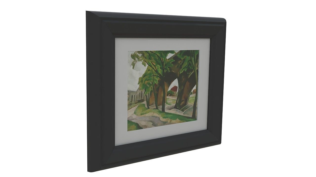 Painting 2 of tree in frame 3D model_5