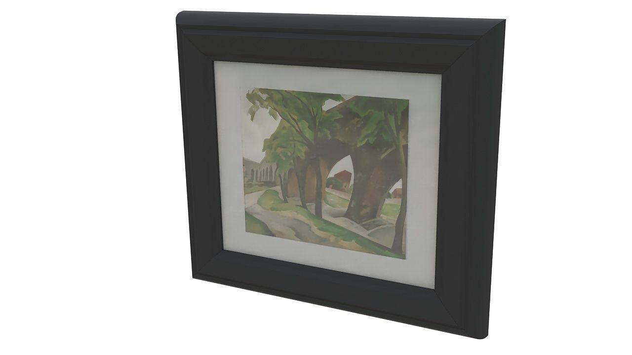 Painting 2 of tree in frame 3D model_6