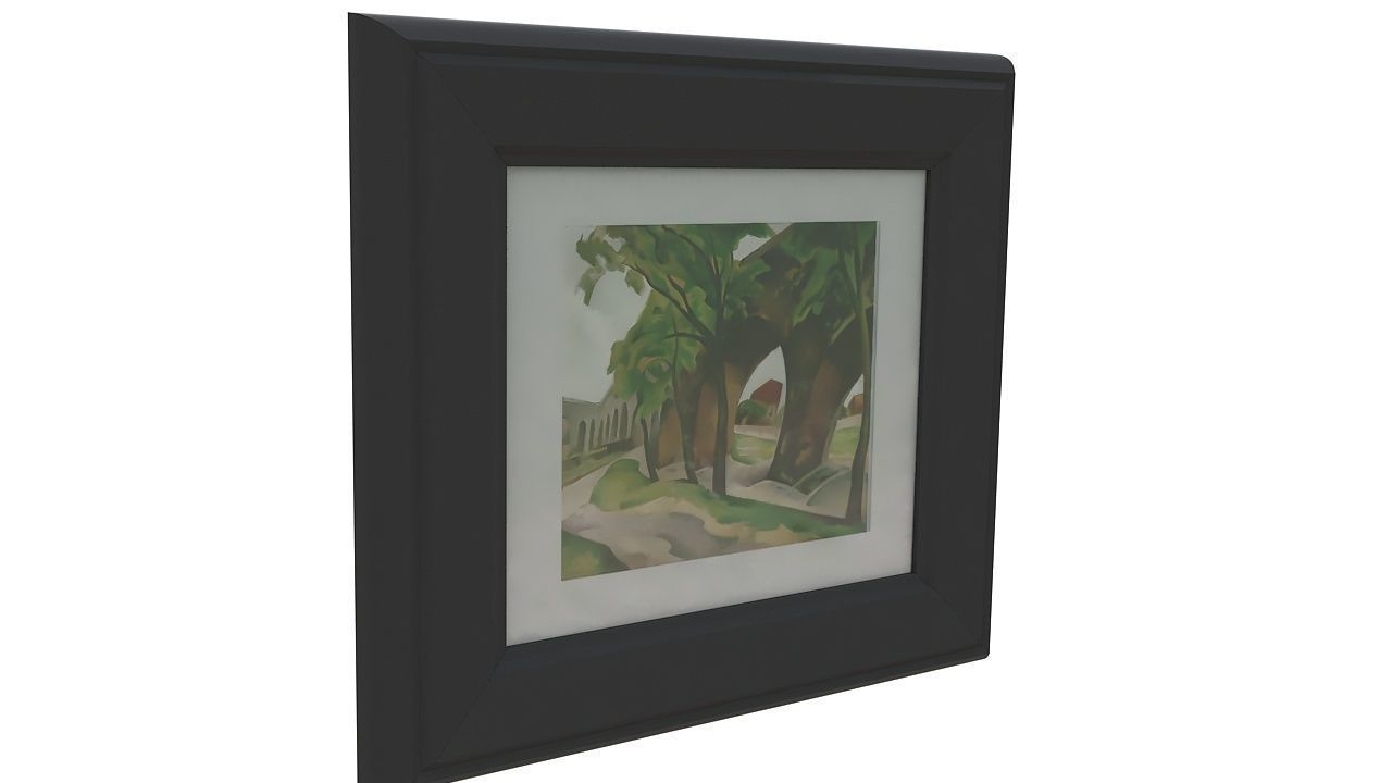 Painting 2 of tree in frame 3D model_4