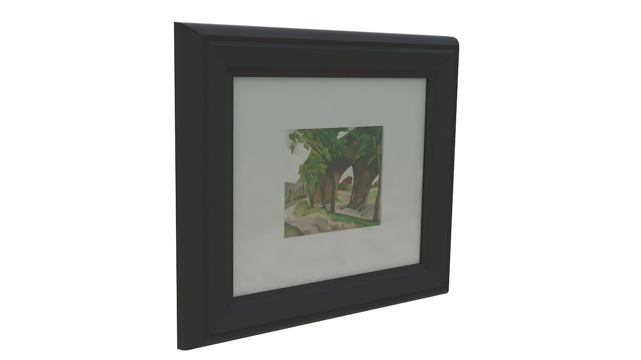 Painting 2 of tree in frame 3D model_2