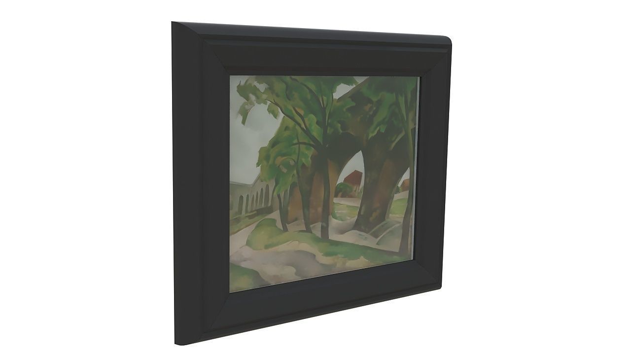 Painting 2 of tree in frame 3D model_1