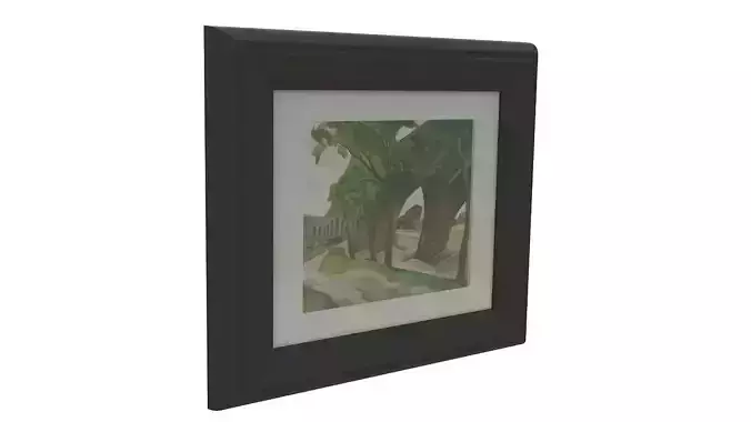 Painting 2 of tree in frame 3D model