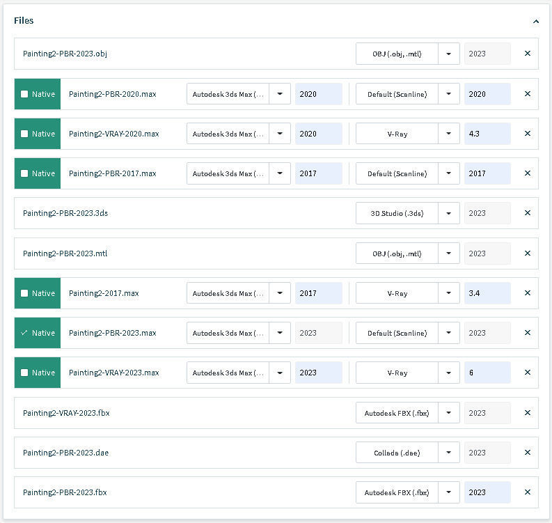 Painting 2 of tree in frame 3D model_14
