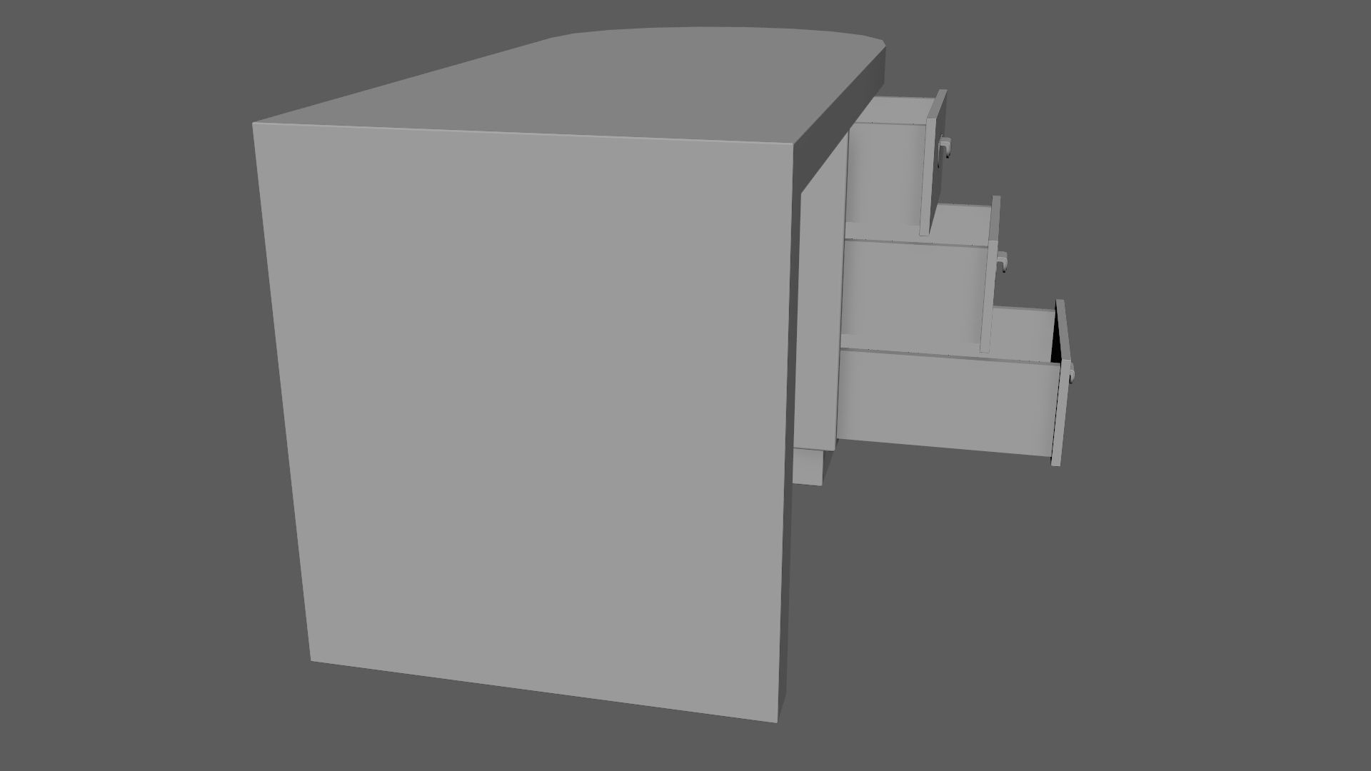 Art Deco Coromandel and Walnut Desk 1930s Low-poly 3D model_22