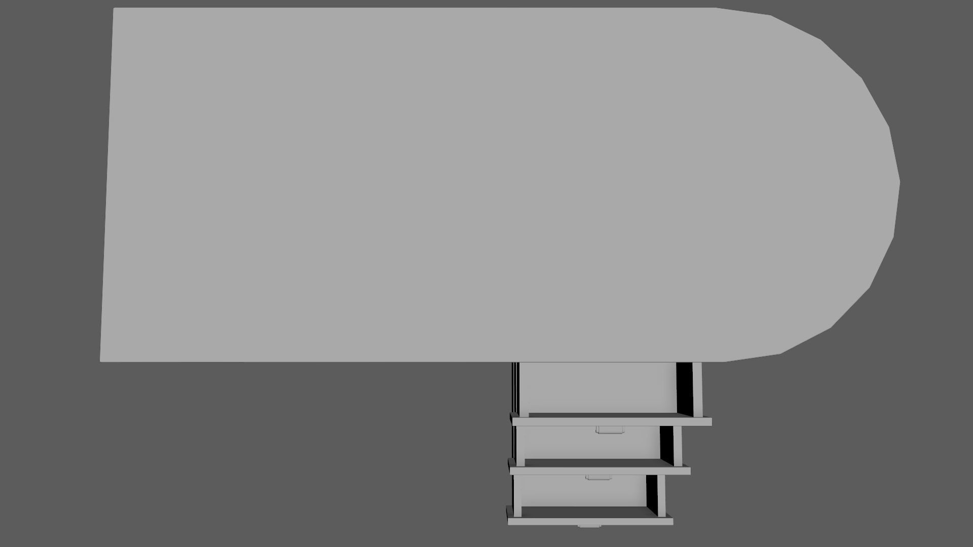 Art Deco Coromandel and Walnut Desk 1930s Low-poly 3D model_12