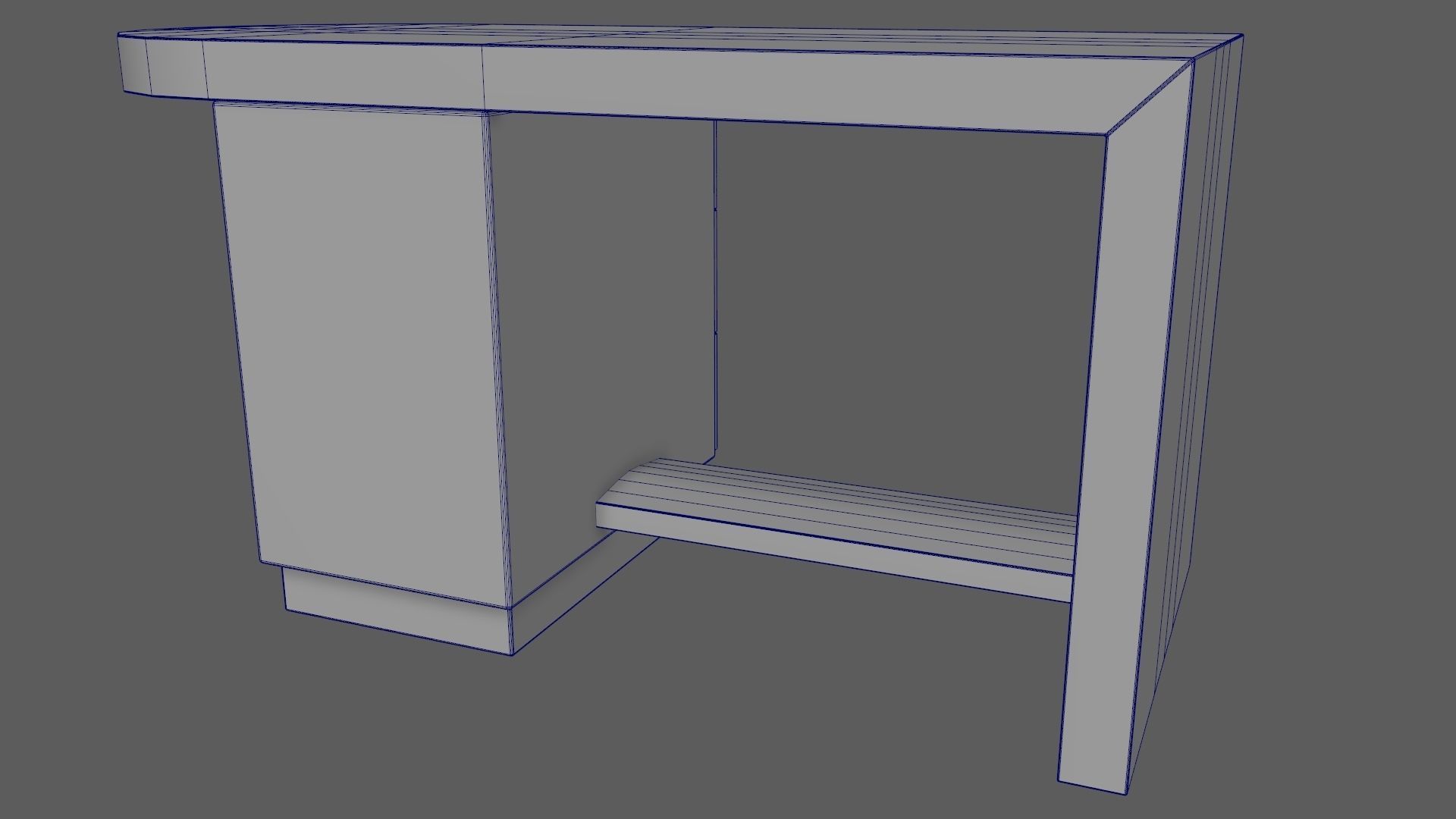 Art Deco Coromandel and Walnut Desk 1930s Low-poly 3D model_29