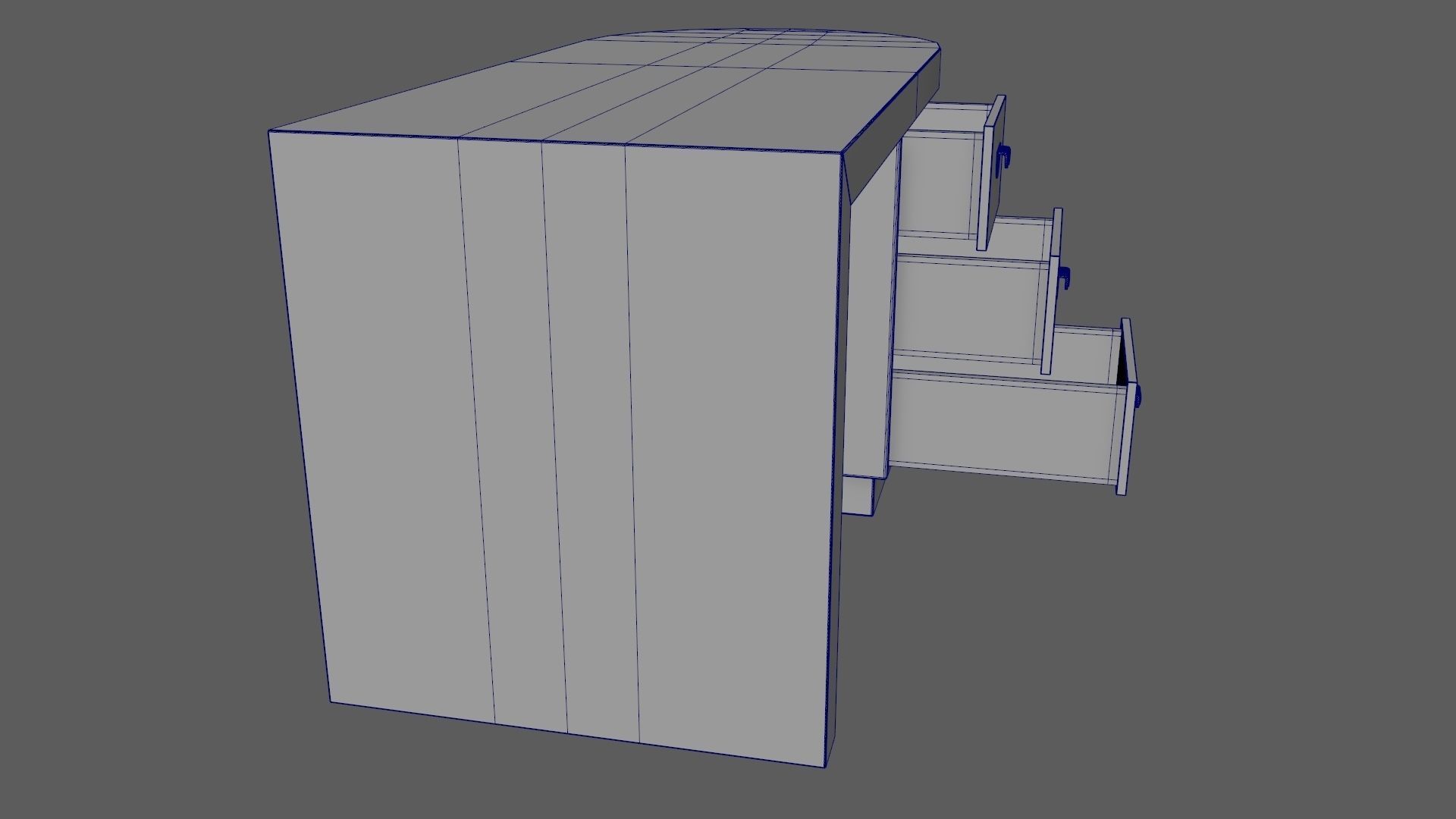 Art Deco Coromandel and Walnut Desk 1930s Low-poly 3D model_24