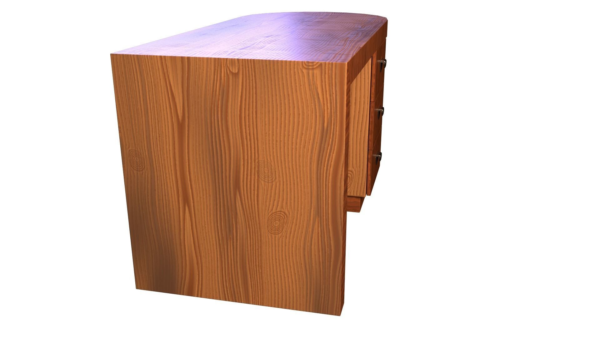 Art Deco Coromandel and Walnut Desk 1930s Low-poly 3D model_3