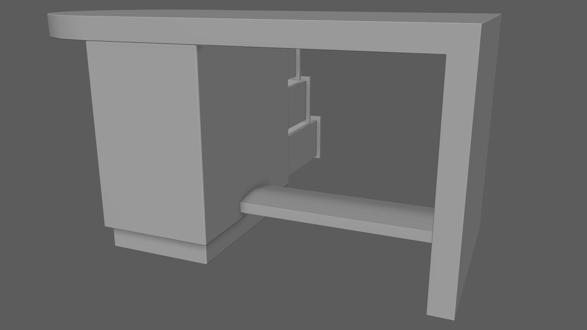 Art Deco Coromandel and Walnut Desk 1930s Low-poly 3D model_28