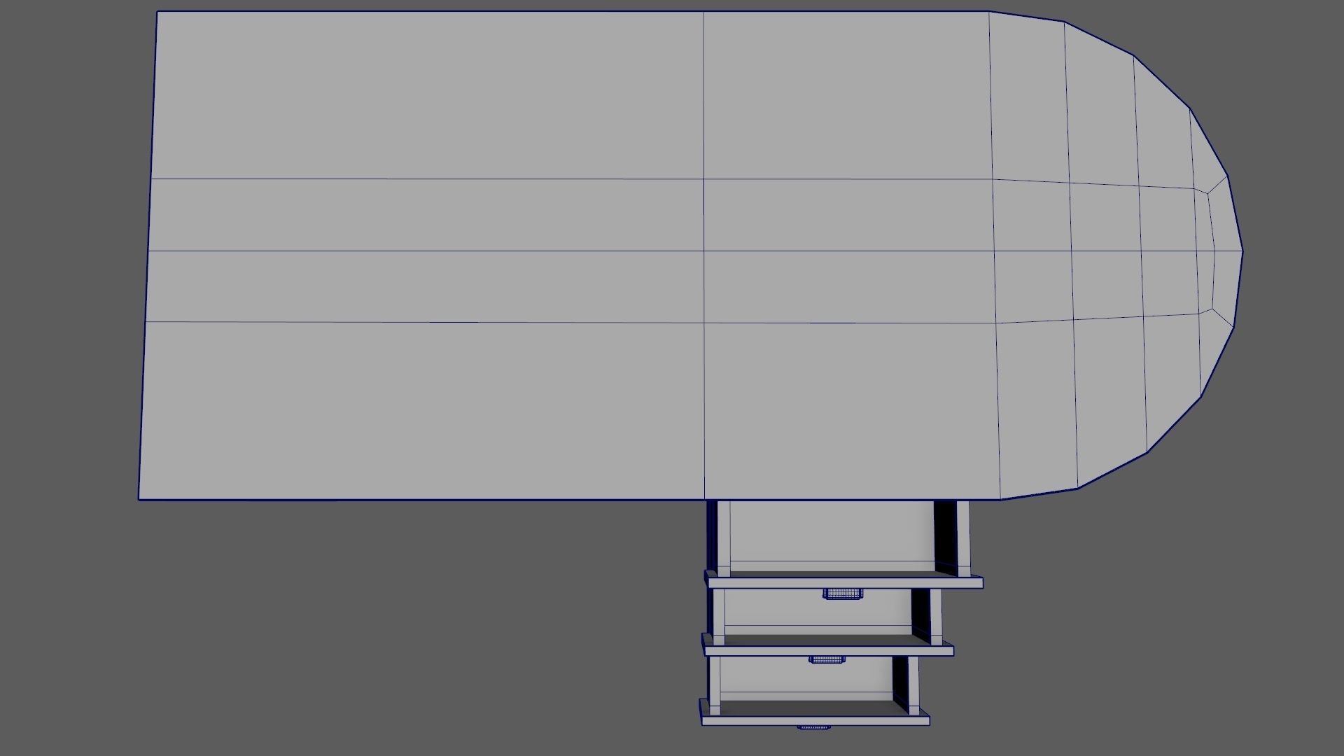 Art Deco Coromandel and Walnut Desk 1930s Low-poly 3D model_14