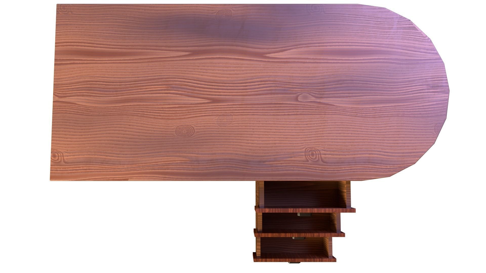 Art Deco Coromandel and Walnut Desk 1930s Low-poly 3D model_8