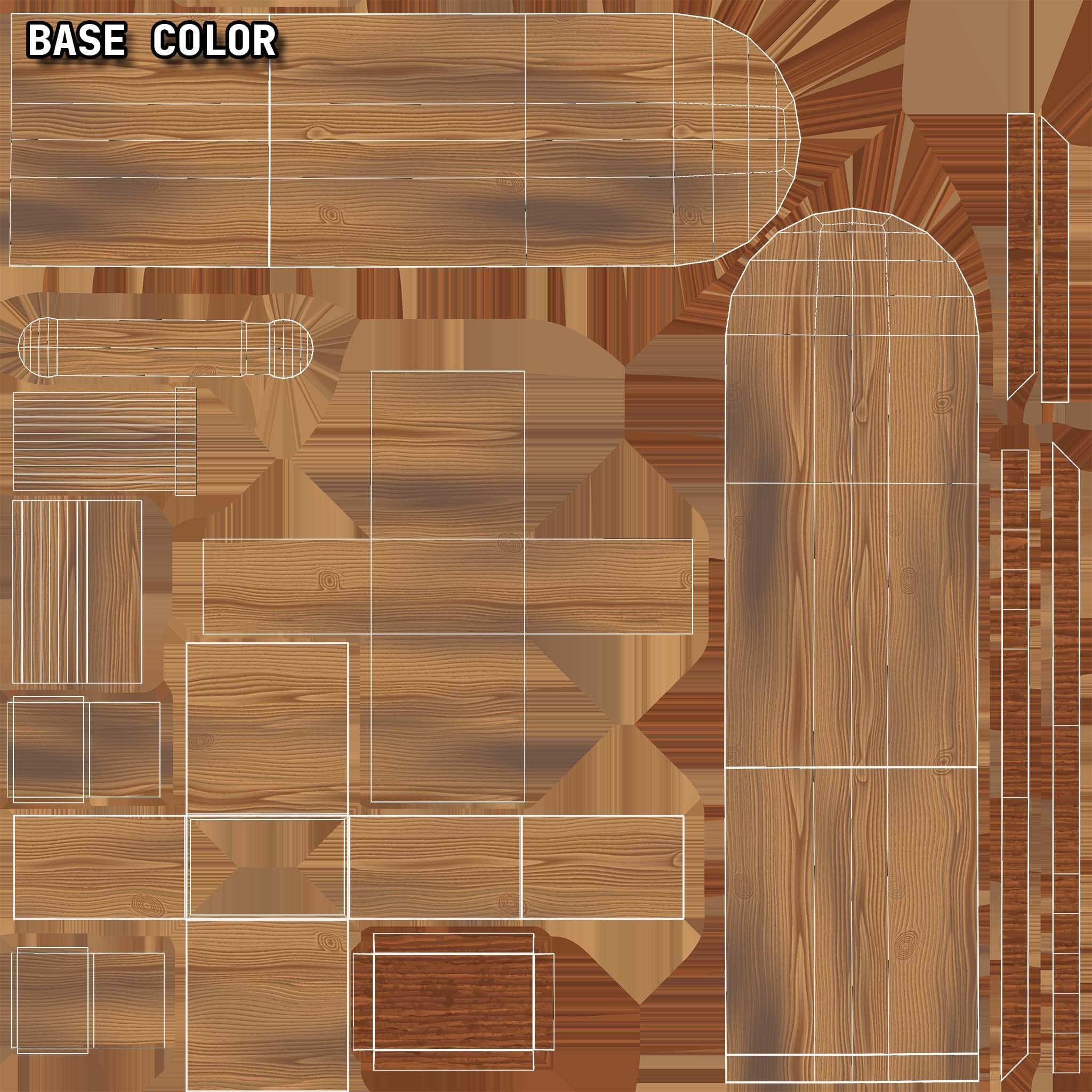 Art Deco Coromandel and Walnut Desk 1930s Low-poly 3D model_34