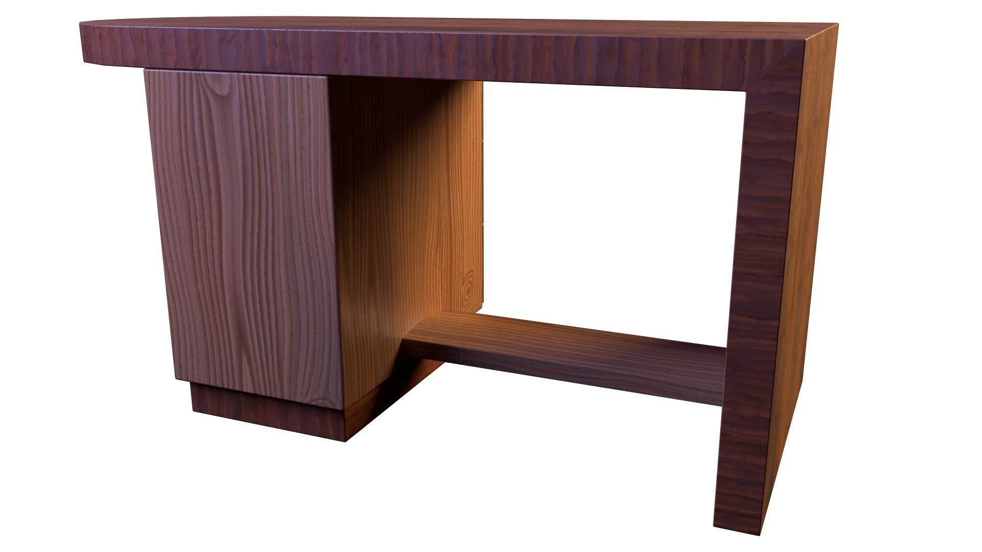Art Deco Coromandel and Walnut Desk 1930s Low-poly 3D model_5