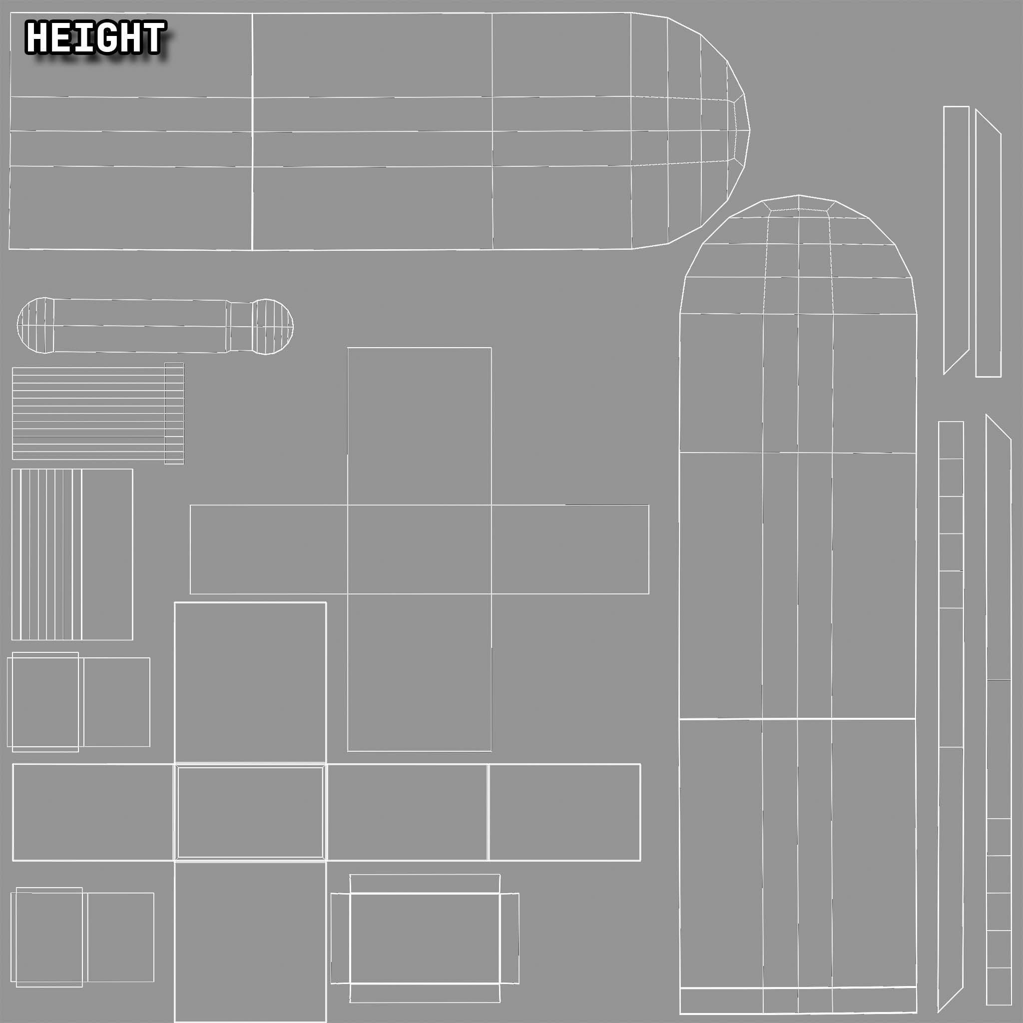 Art Deco Coromandel and Walnut Desk 1930s Low-poly 3D model_33