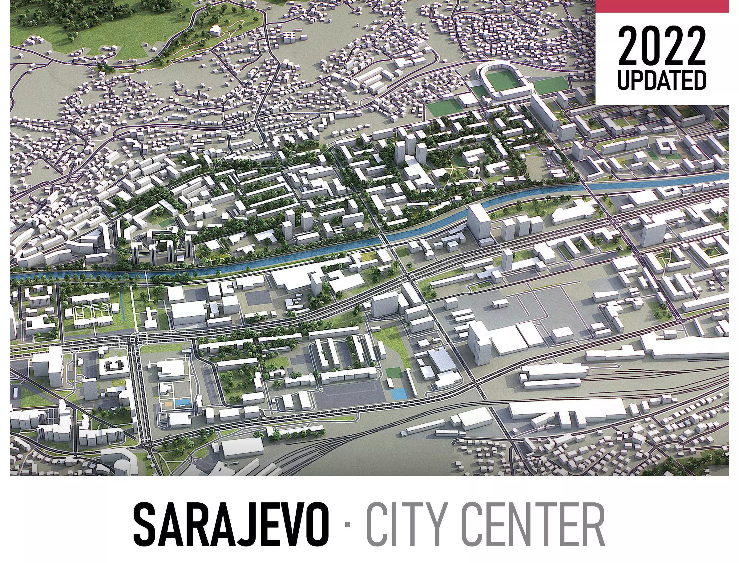 Sarajevo Low-poly 3D model