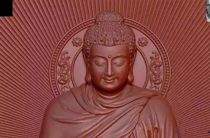 3D sculpted Buddha 3D model