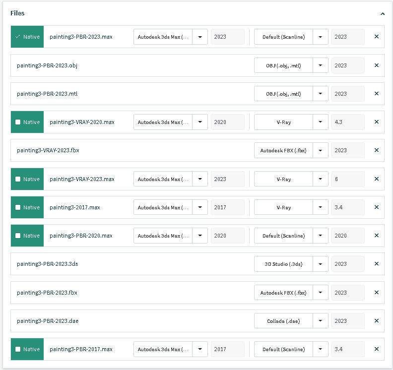 Painting 3 old man with beard in frame 3D model_14