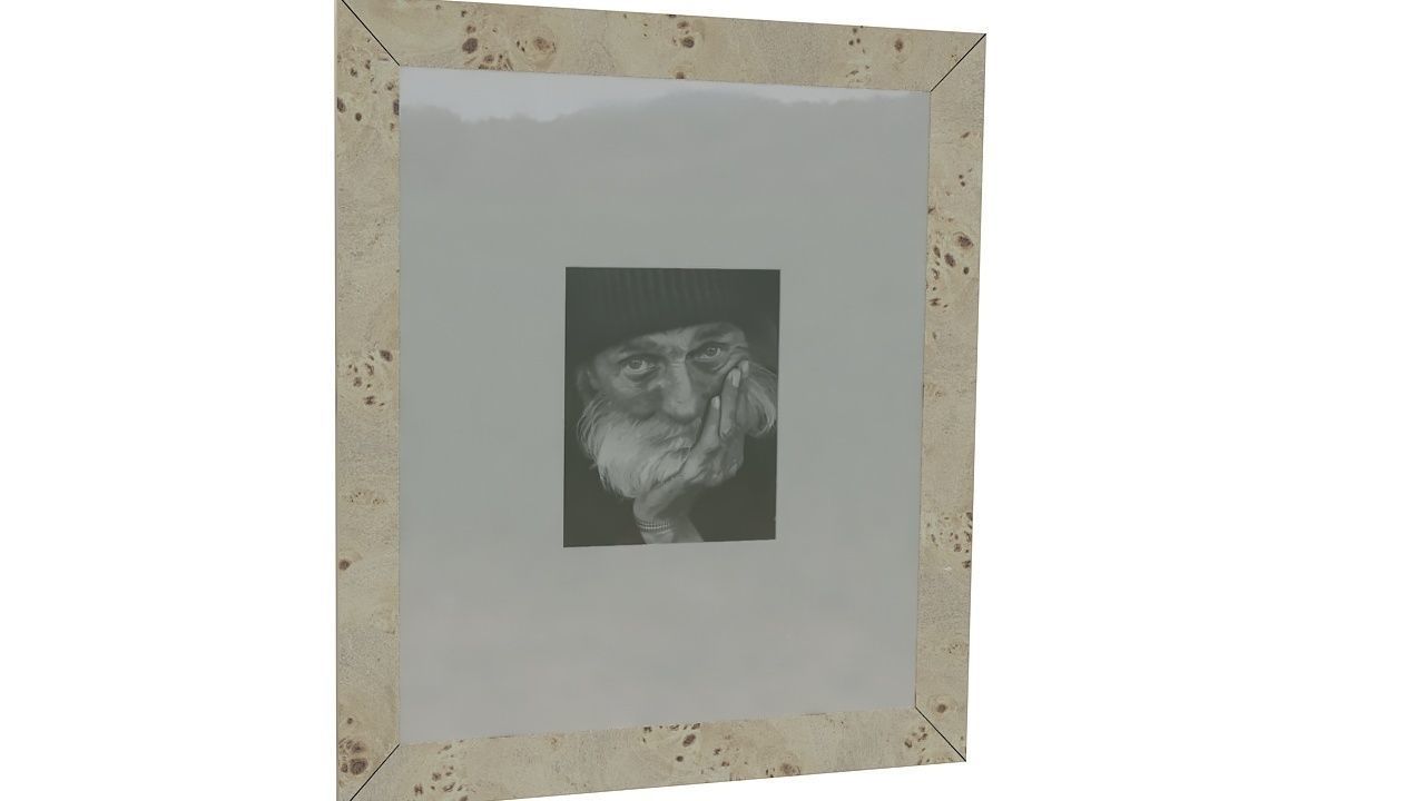 Painting 3 old man with beard in frame 3D model_1