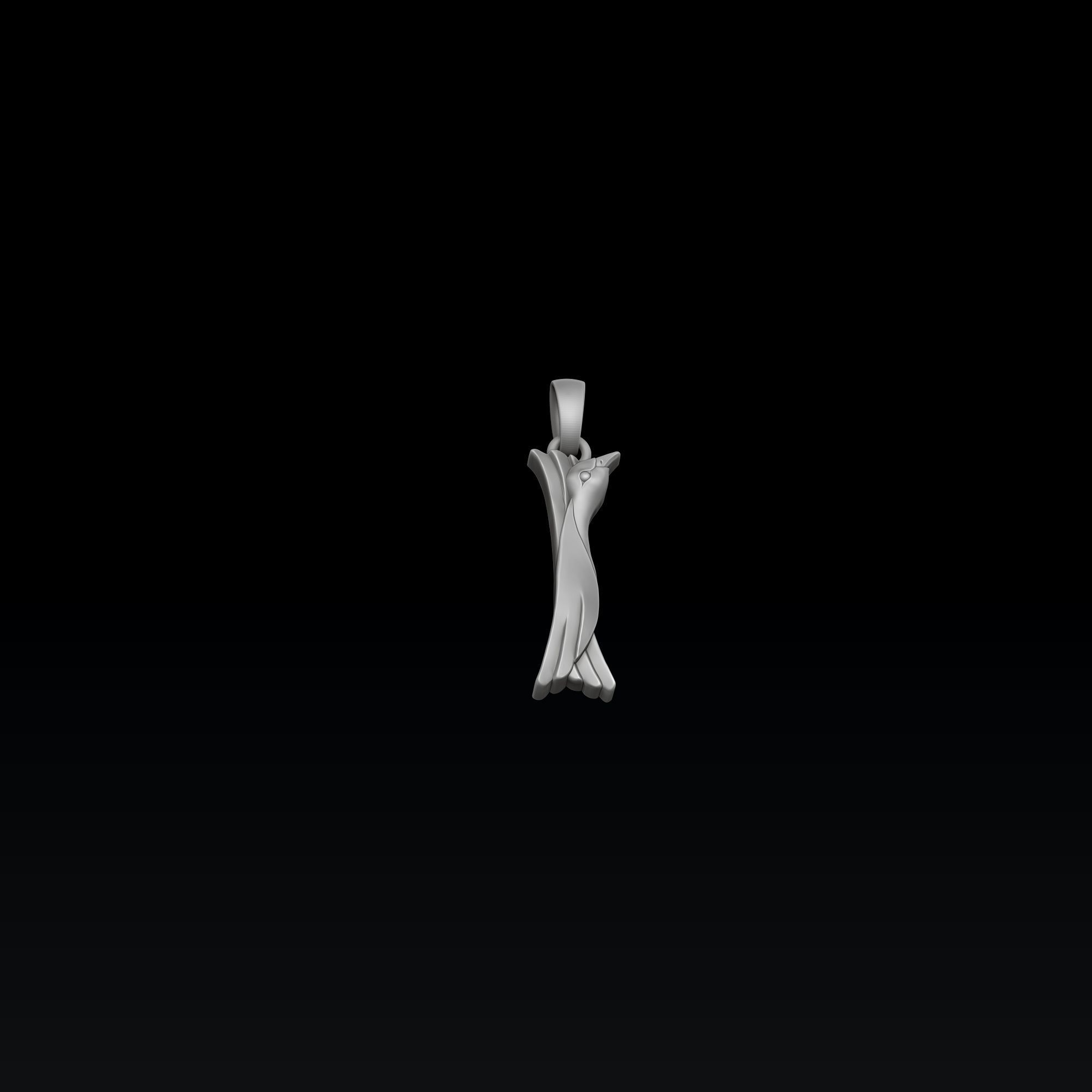 Bird Letter I Pendant 3D print model_3