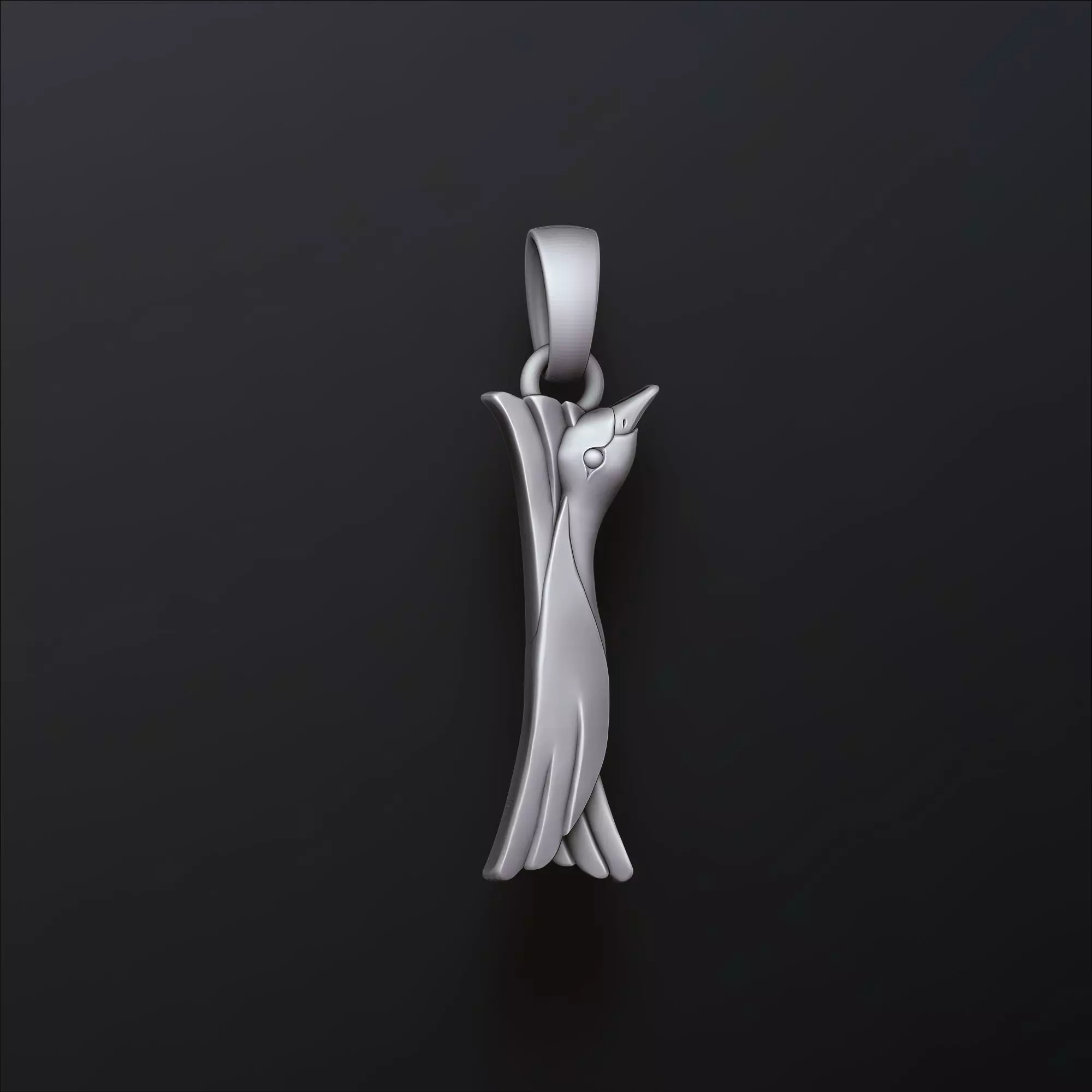 Bird Letter I Pendant 3D print model_0