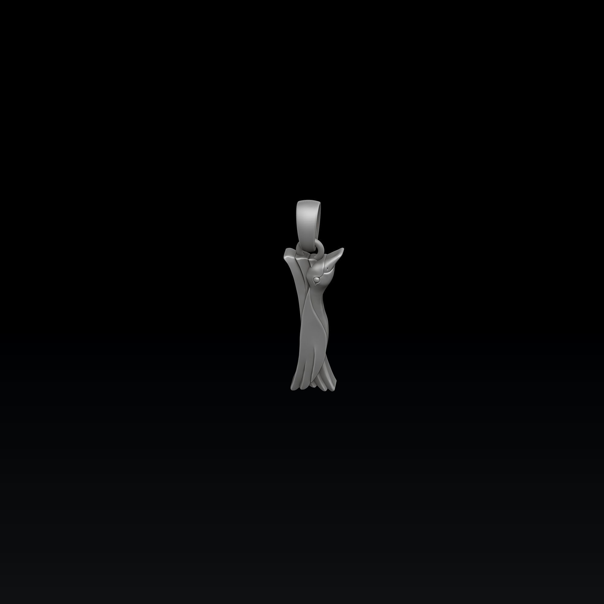 Bird Letter I Pendant 3D print model_2