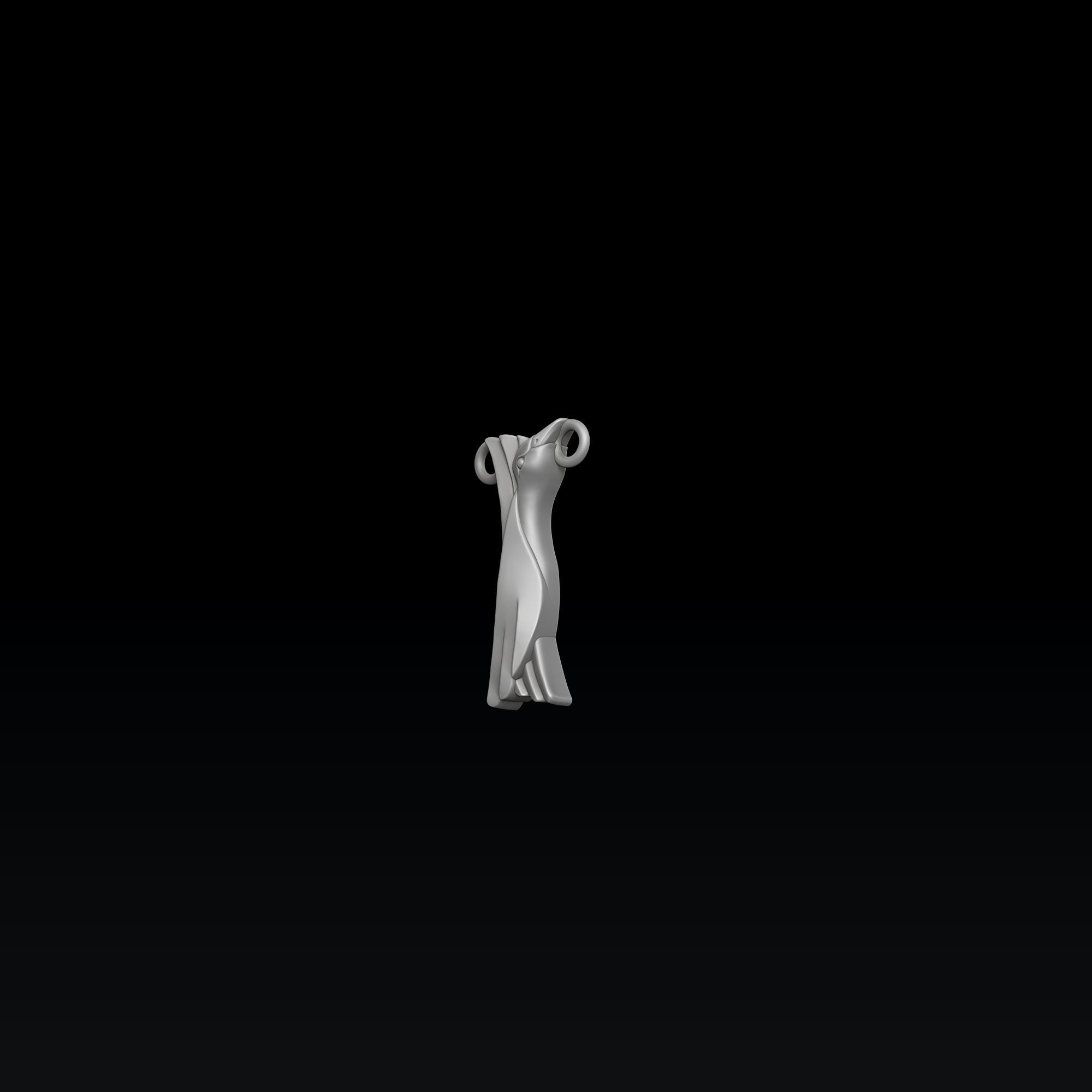 Bird Letter I Pendant 3D print model_6