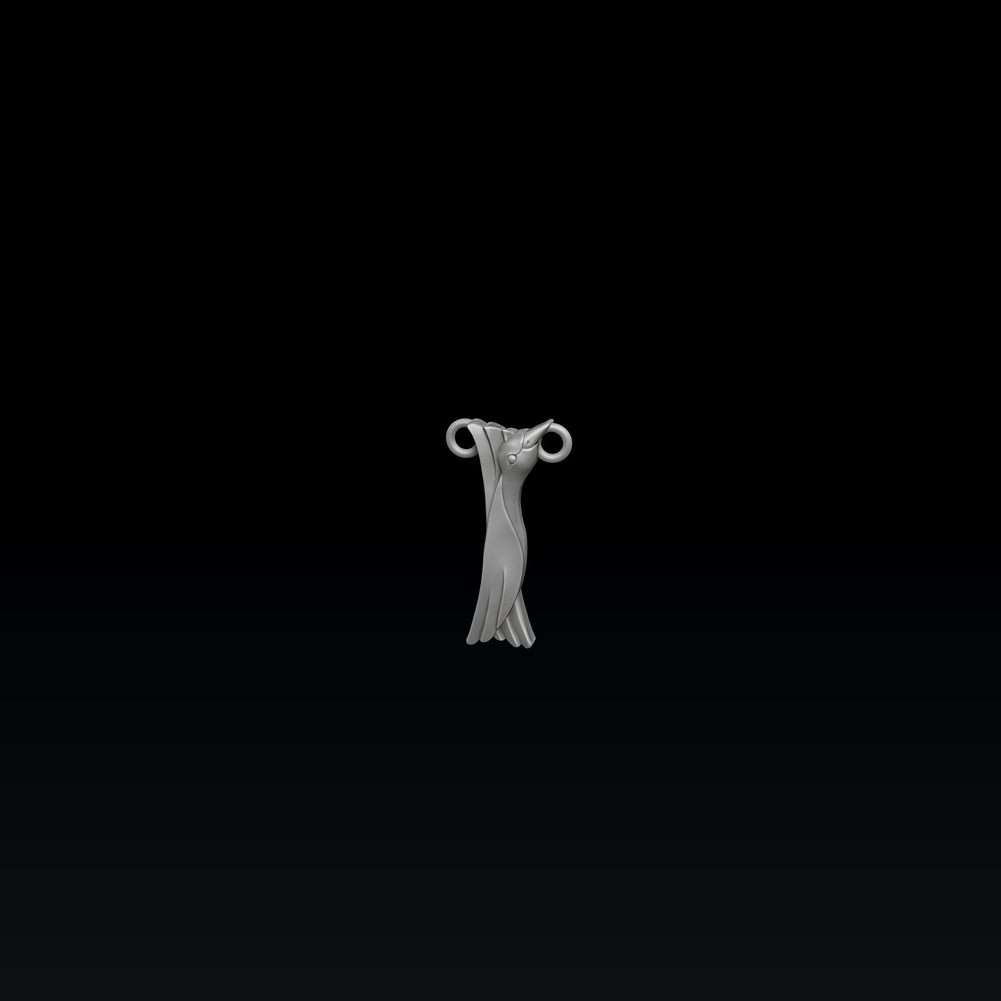 Bird Letter I Pendant 3D print model_5