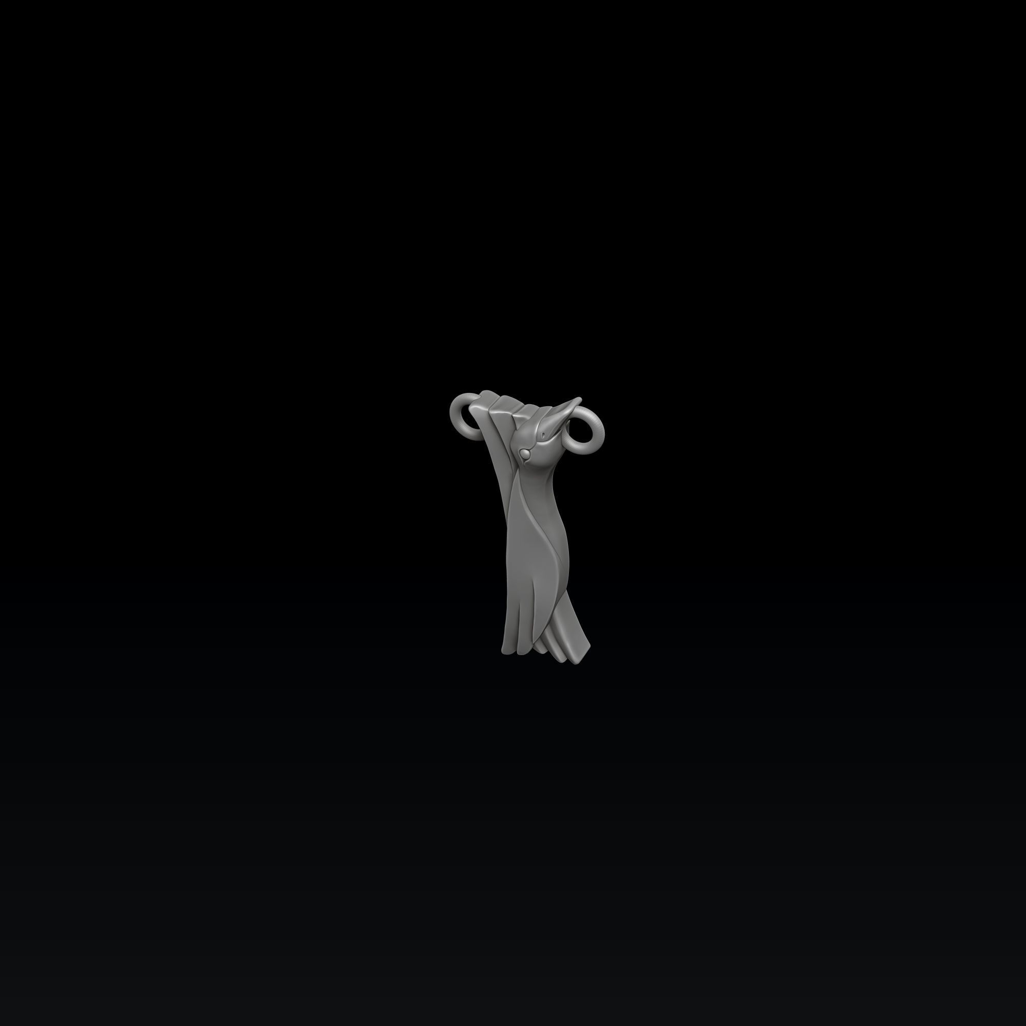 Bird Letter I Pendant 3D print model_7