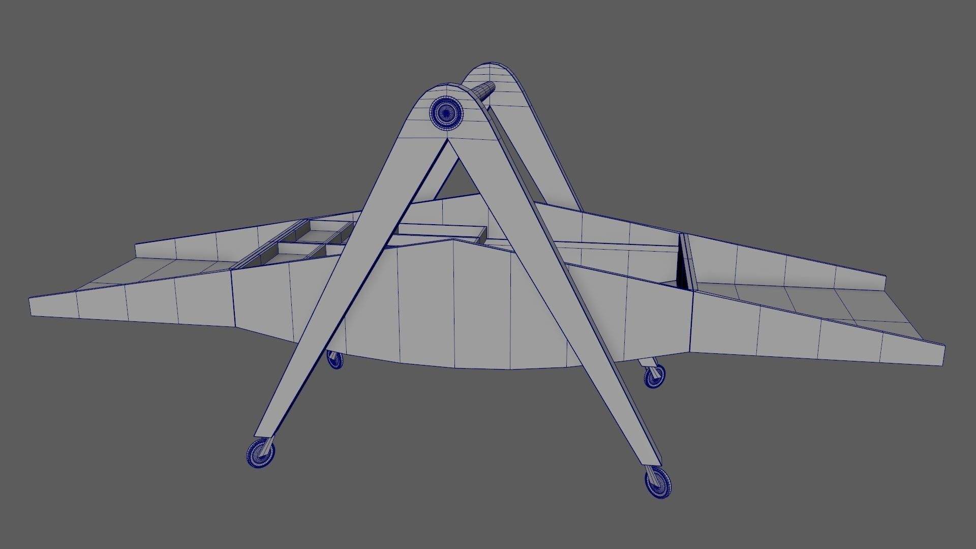 Mid-Century Marquetry Sewing Table Low-poly 3D model_48