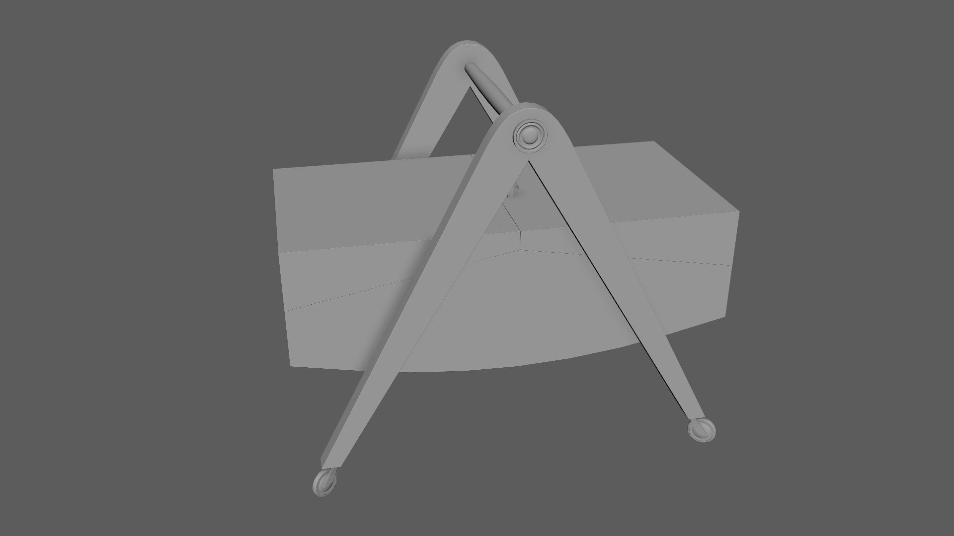 Mid-Century Marquetry Sewing Table Low-poly 3D model_27