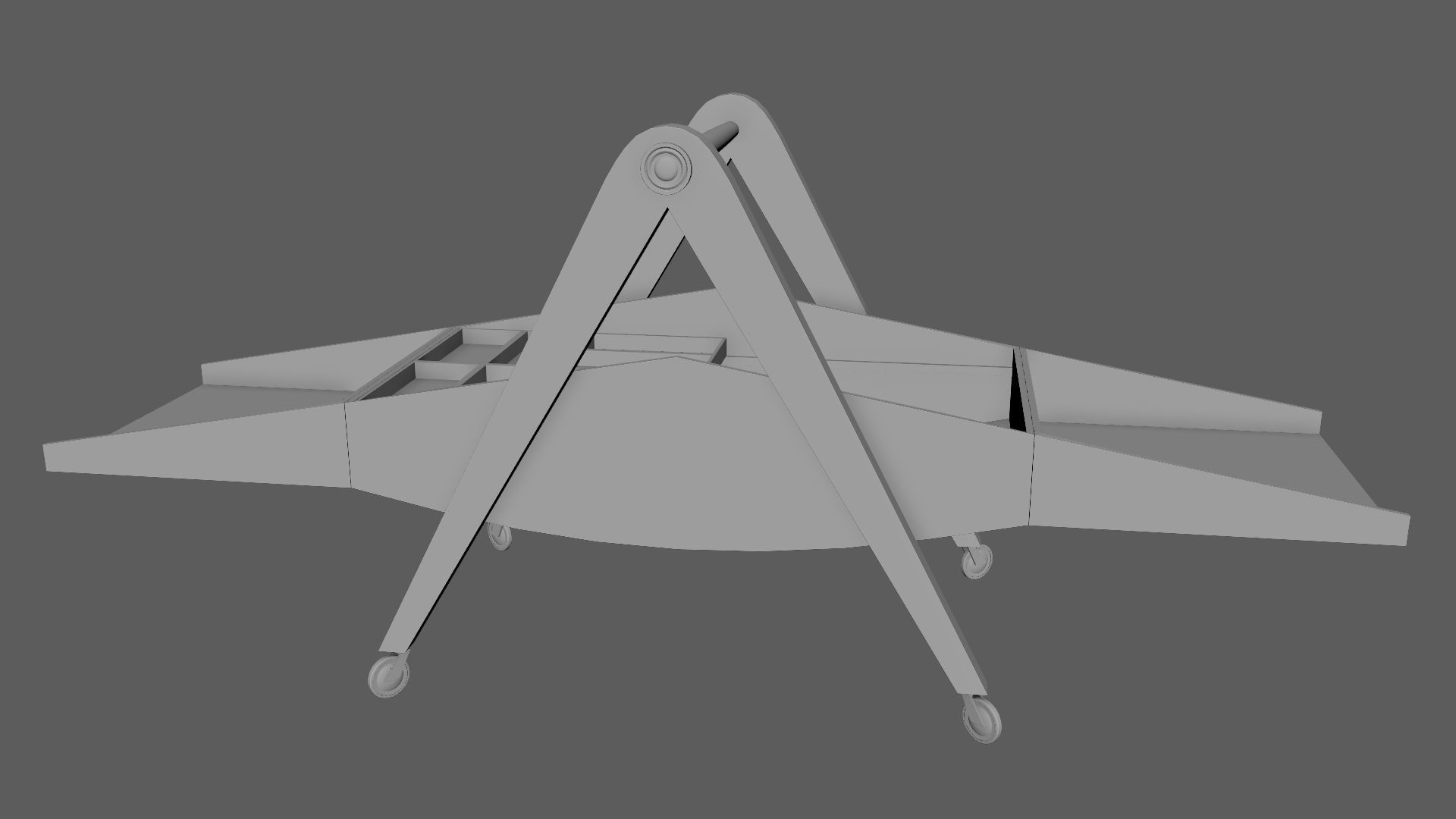 Mid-Century Marquetry Sewing Table Low-poly 3D model_46