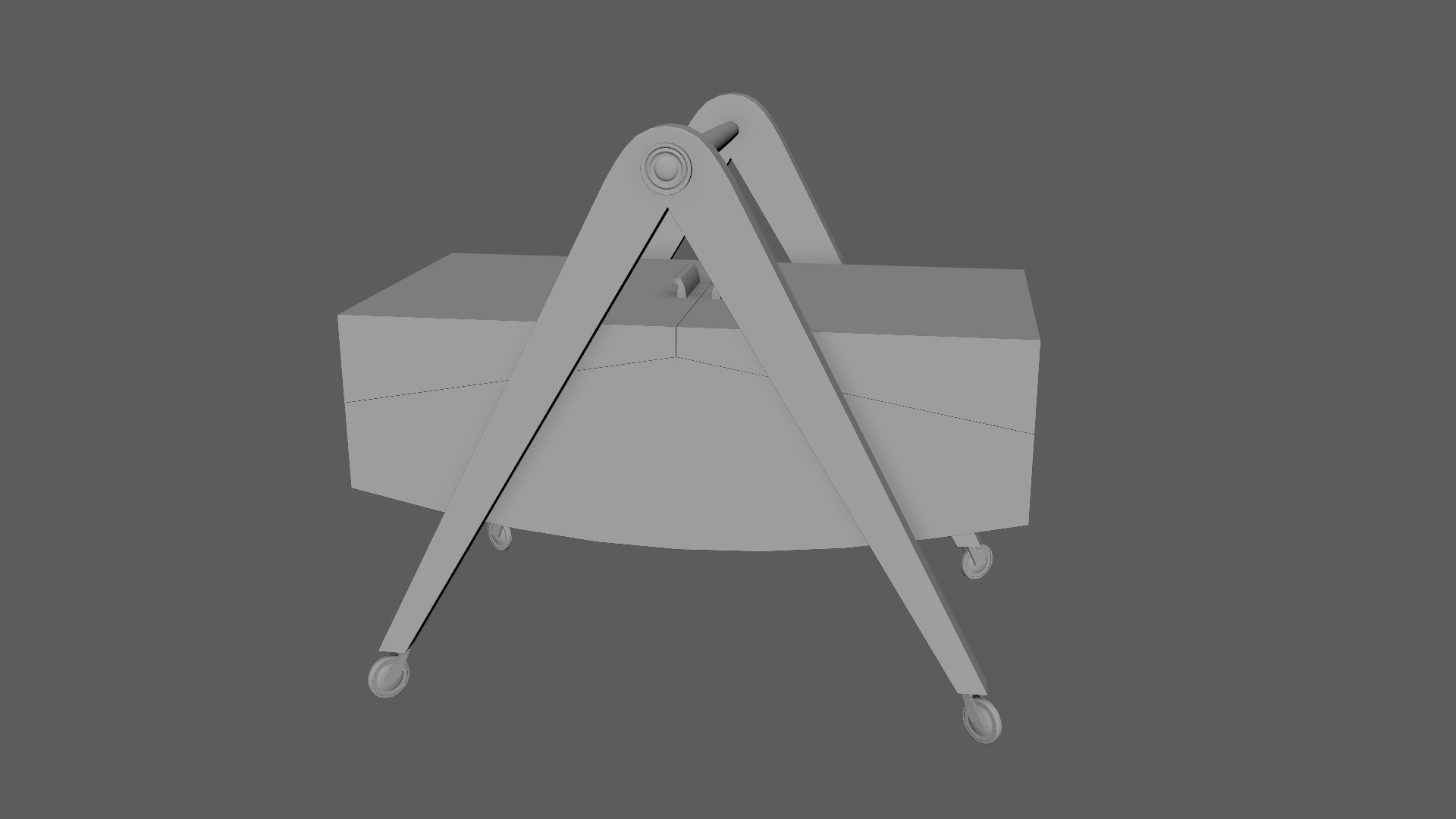 Mid-Century Marquetry Sewing Table Low-poly 3D model_45