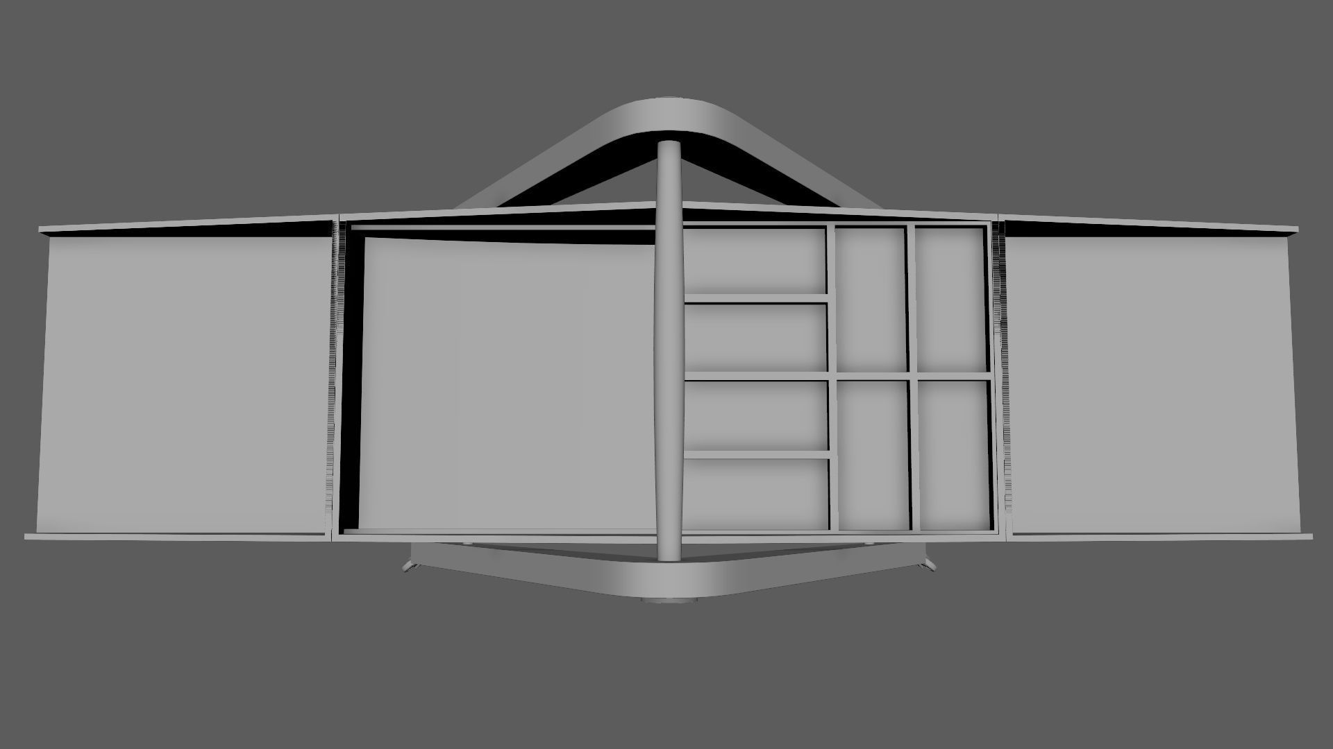 Mid-Century Marquetry Sewing Table Low-poly 3D model_30