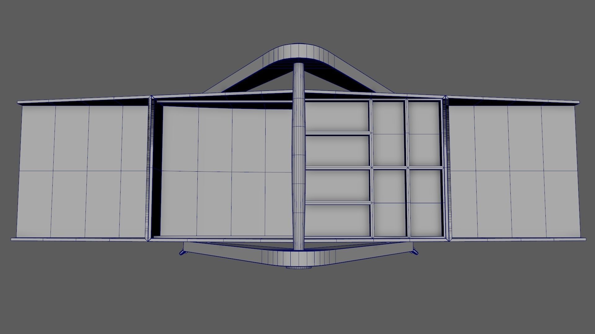 Mid-Century Marquetry Sewing Table Low-poly 3D model_32