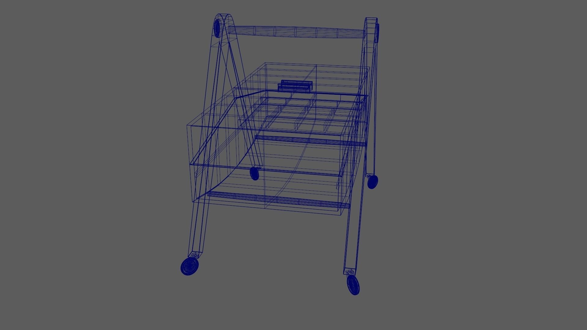 Mid-Century Marquetry Sewing Table Low-poly 3D model_43