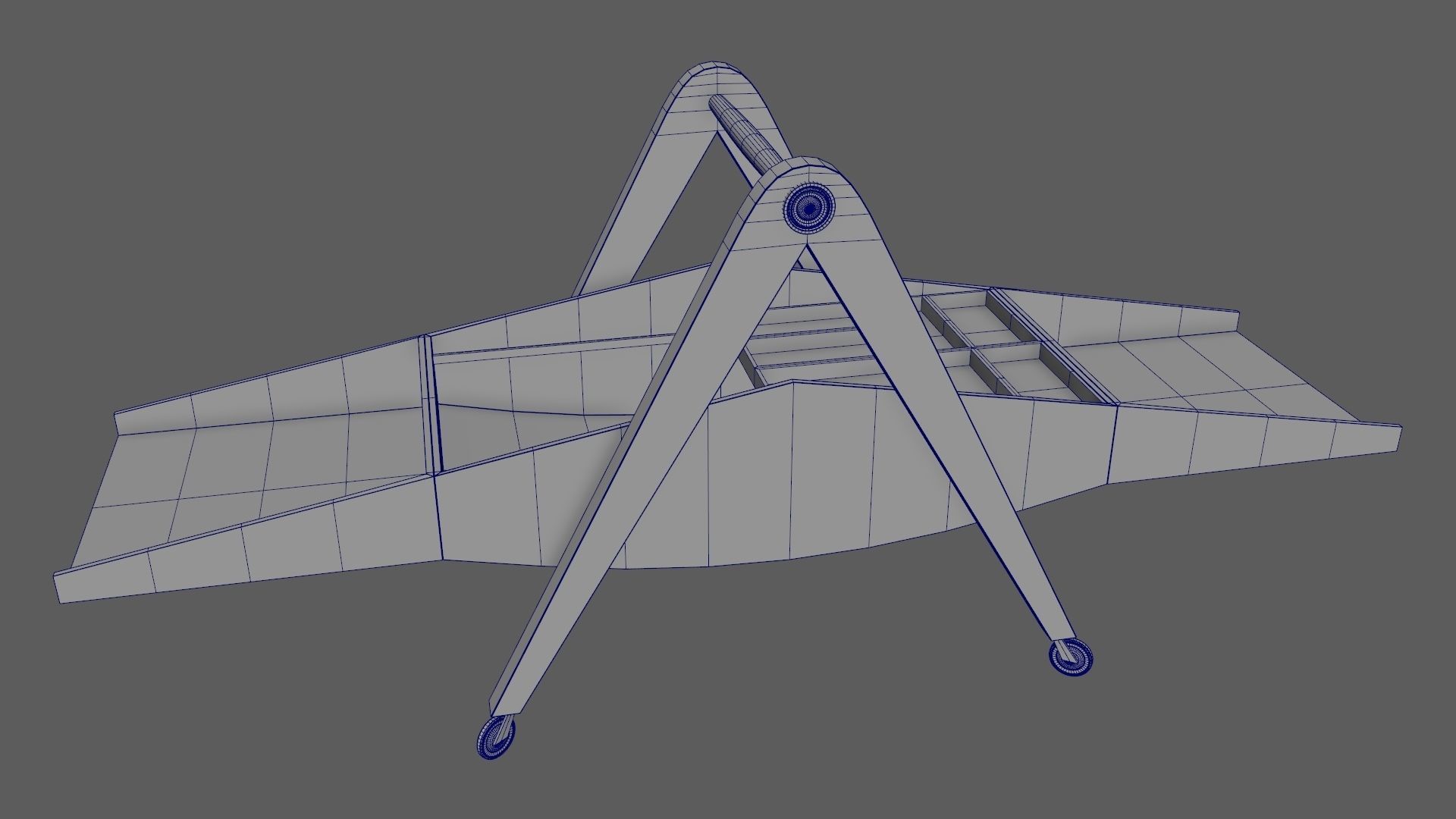 Mid-Century Marquetry Sewing Table Low-poly 3D model_36