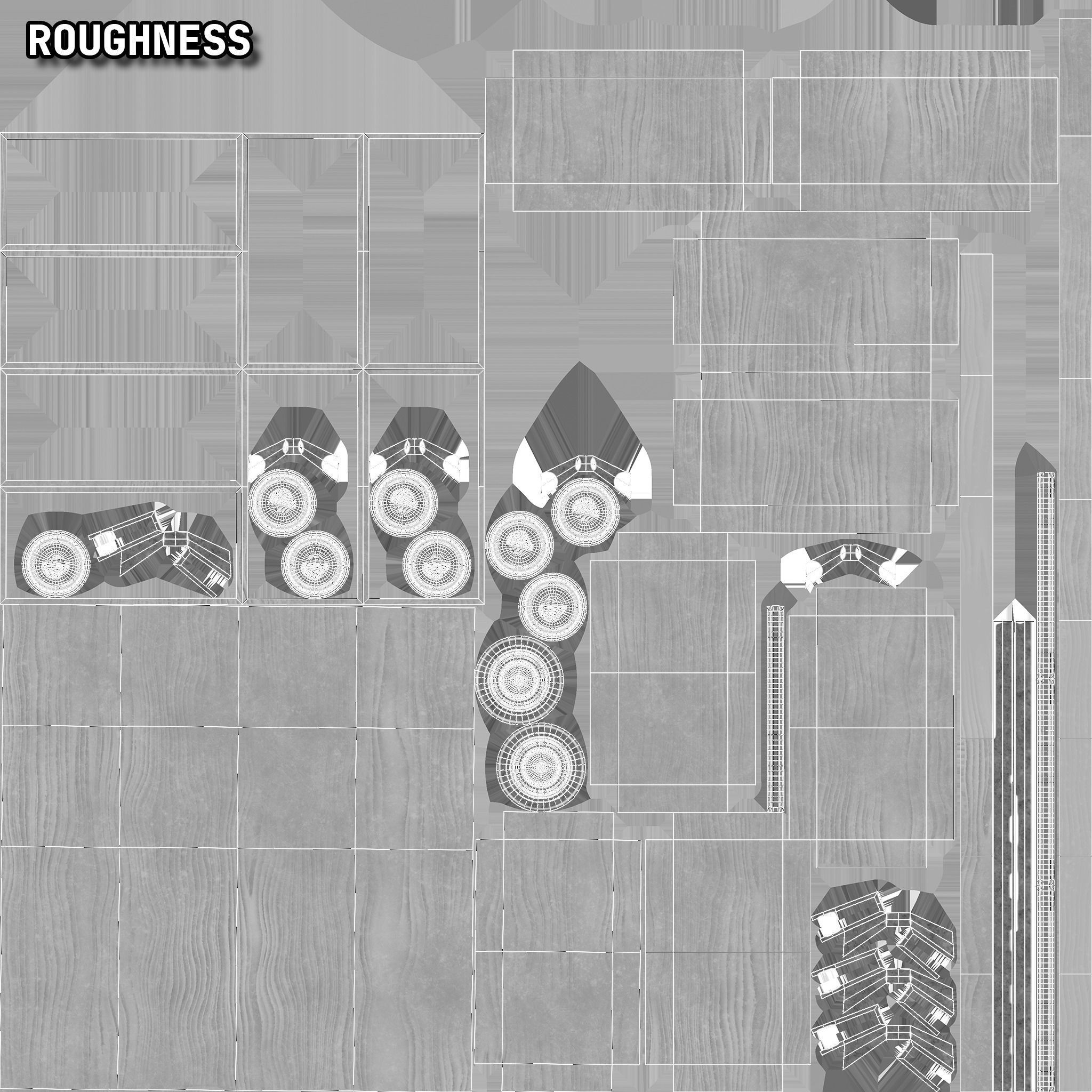 Mid-Century Marquetry Sewing Table Low-poly 3D model_25