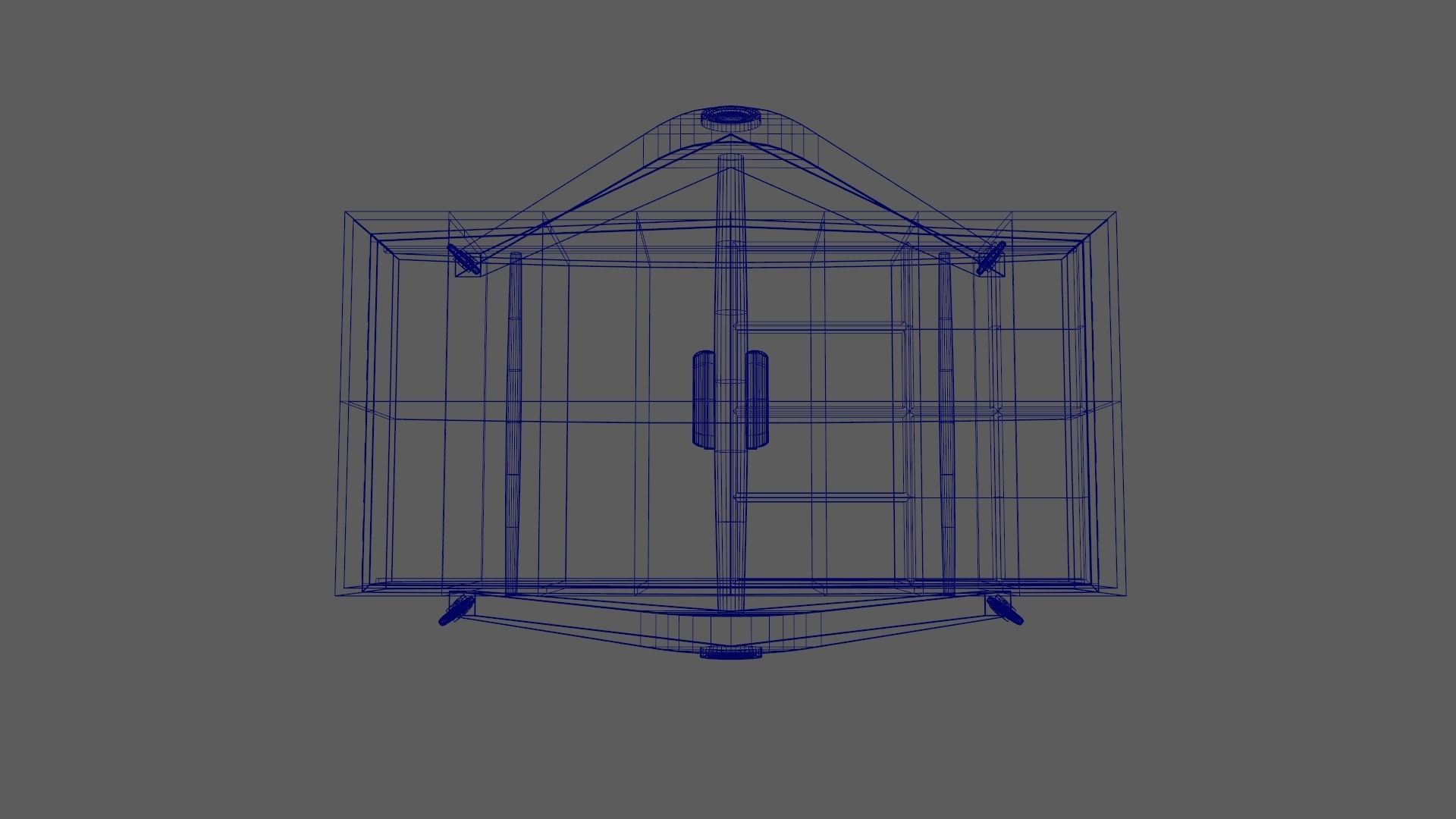 Mid-Century Marquetry Sewing Table Low-poly 3D model_33