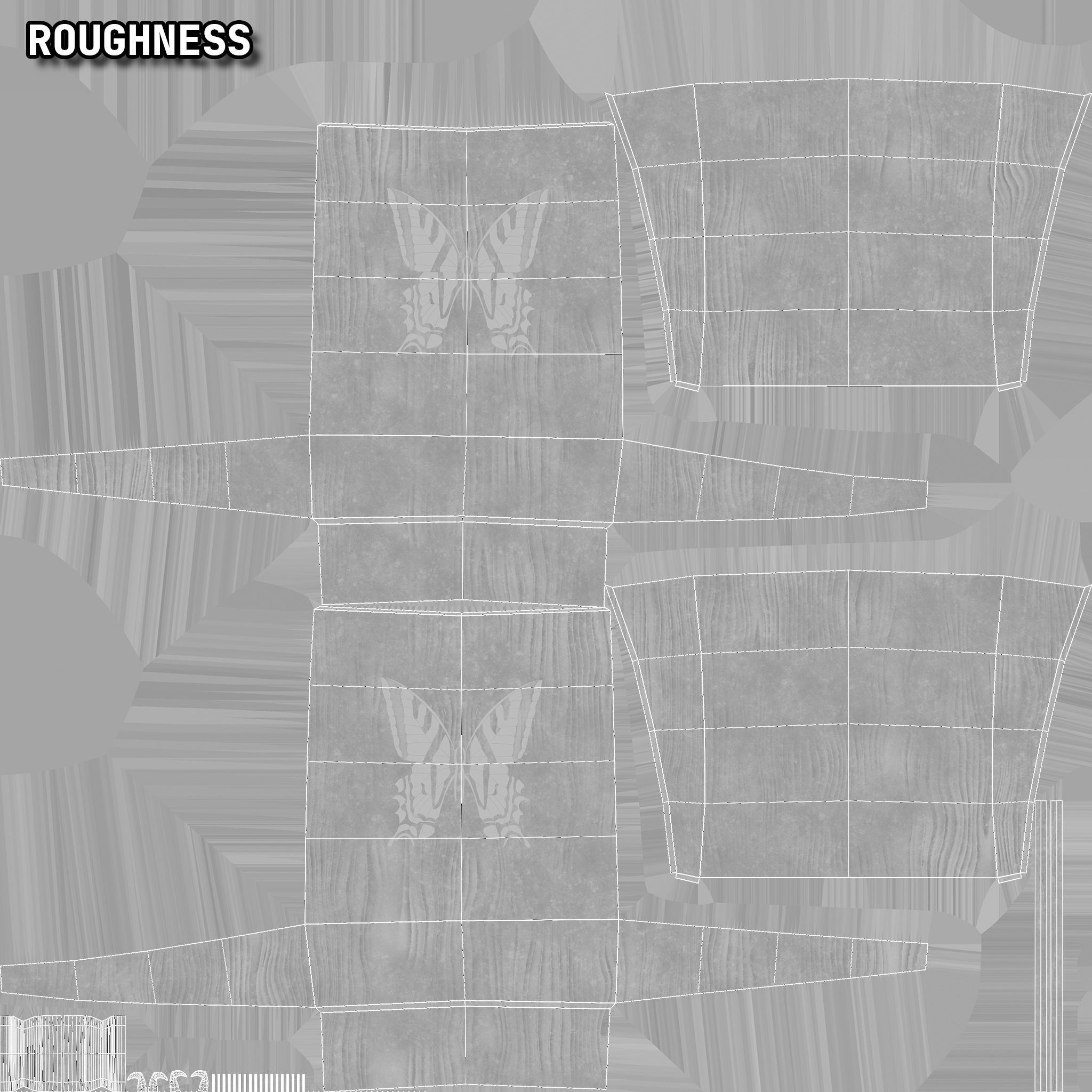 Mid-Century Marquetry Sewing Table Low-poly 3D model_19