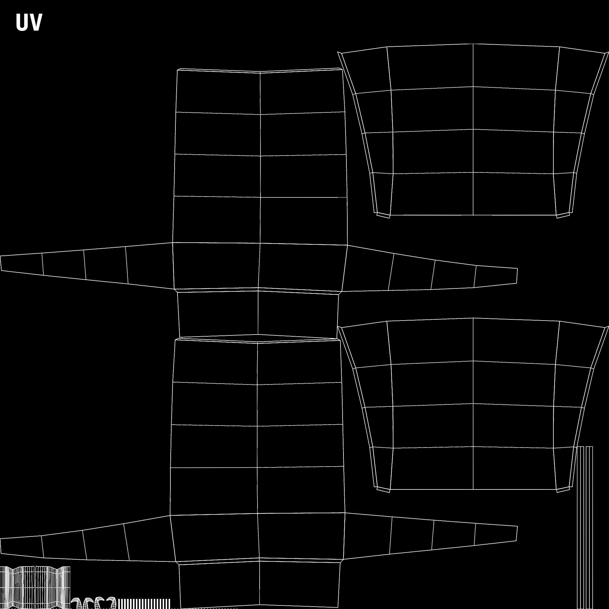 Mid-Century Marquetry Sewing Table Low-poly 3D model_20