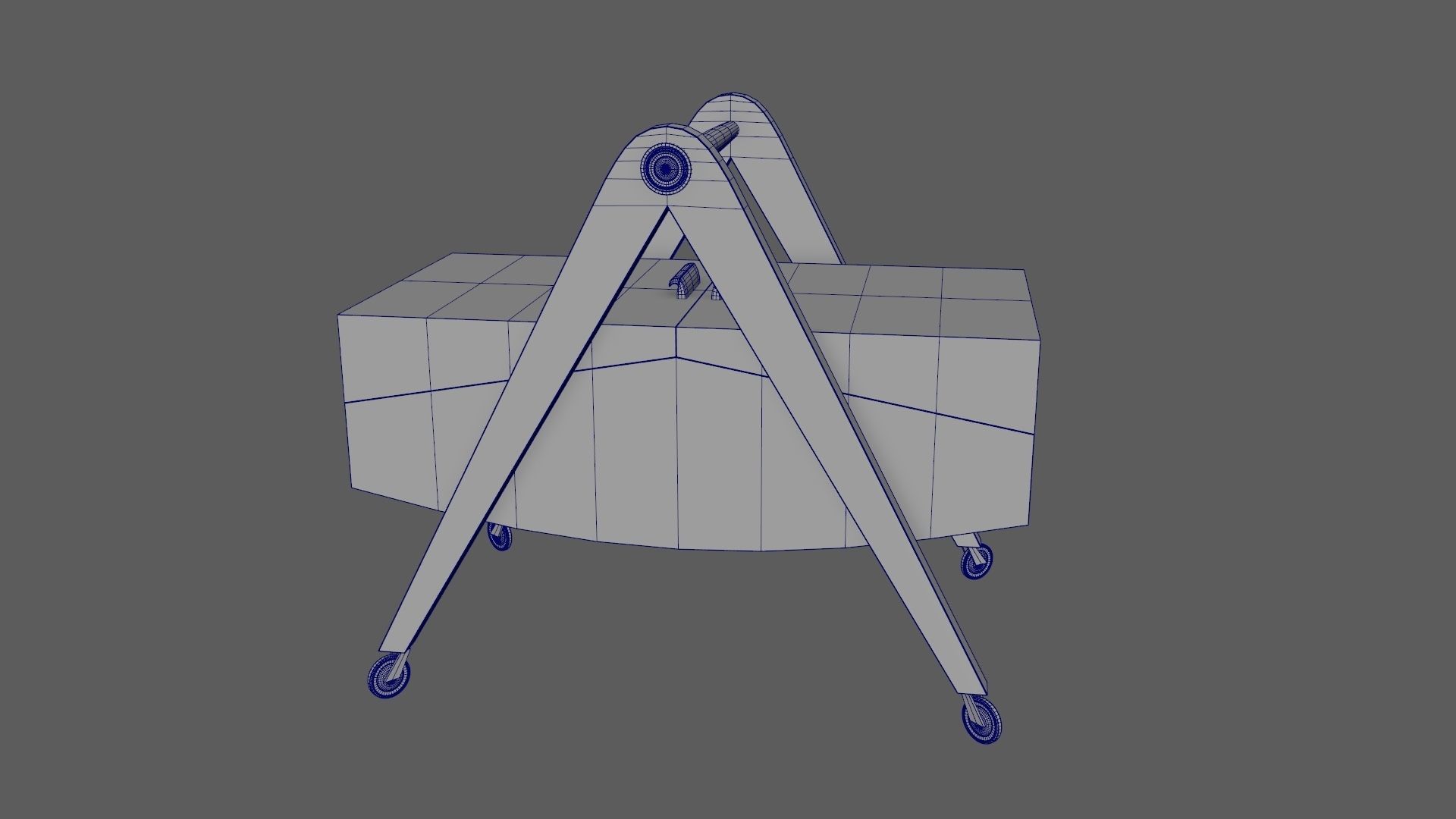 Mid-Century Marquetry Sewing Table Low-poly 3D model_47