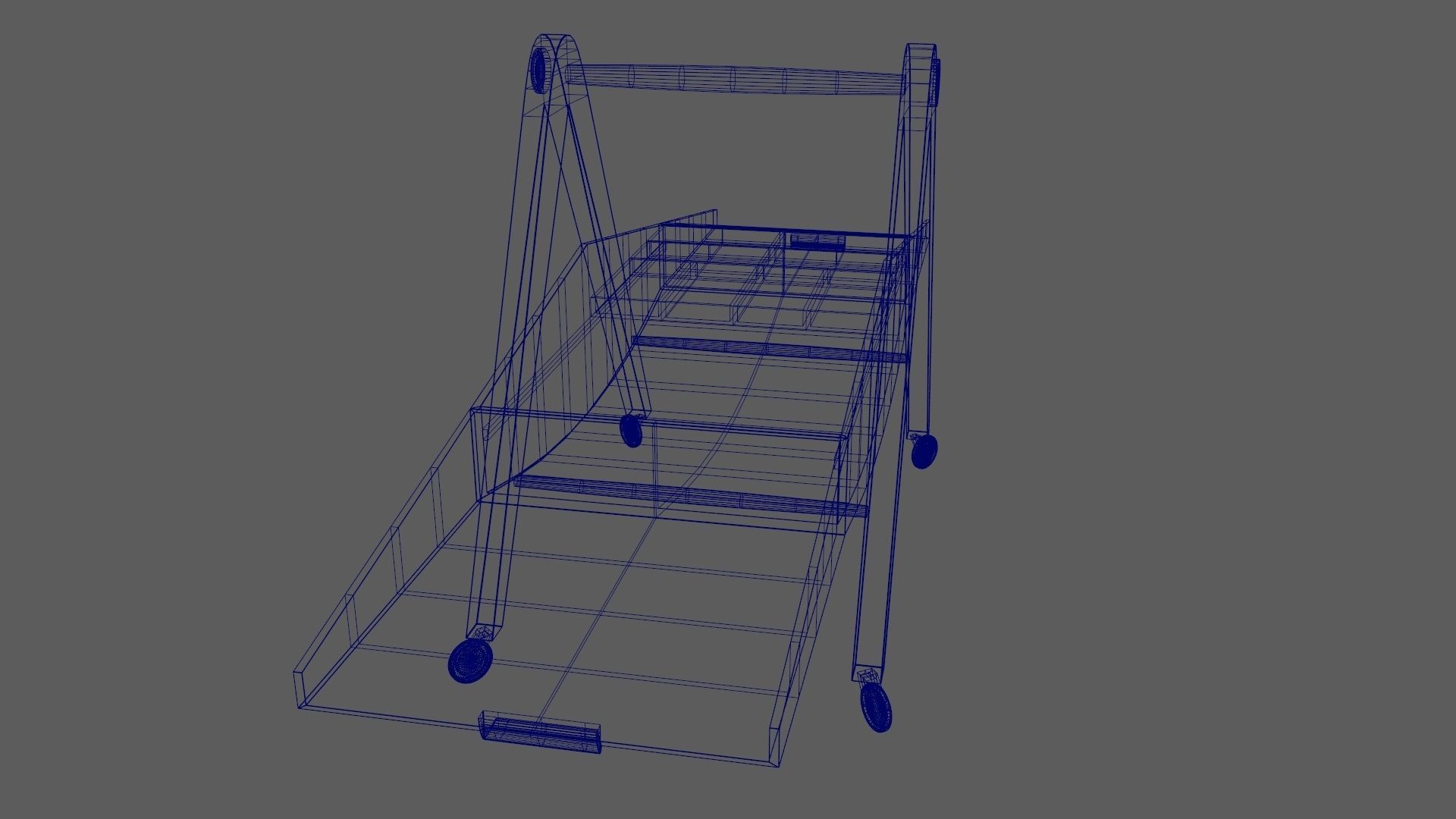 Mid-Century Marquetry Sewing Table Low-poly 3D model_44