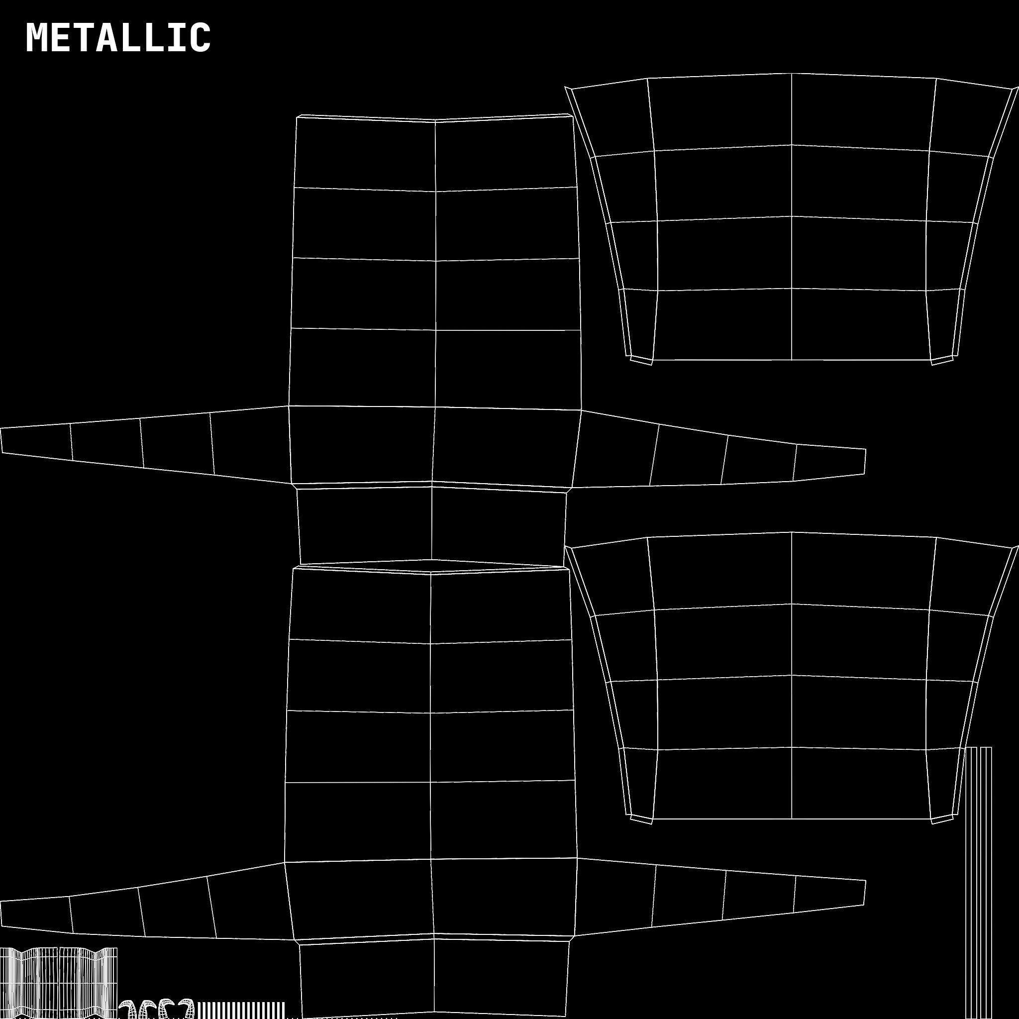Mid-Century Marquetry Sewing Table Low-poly 3D model_17
