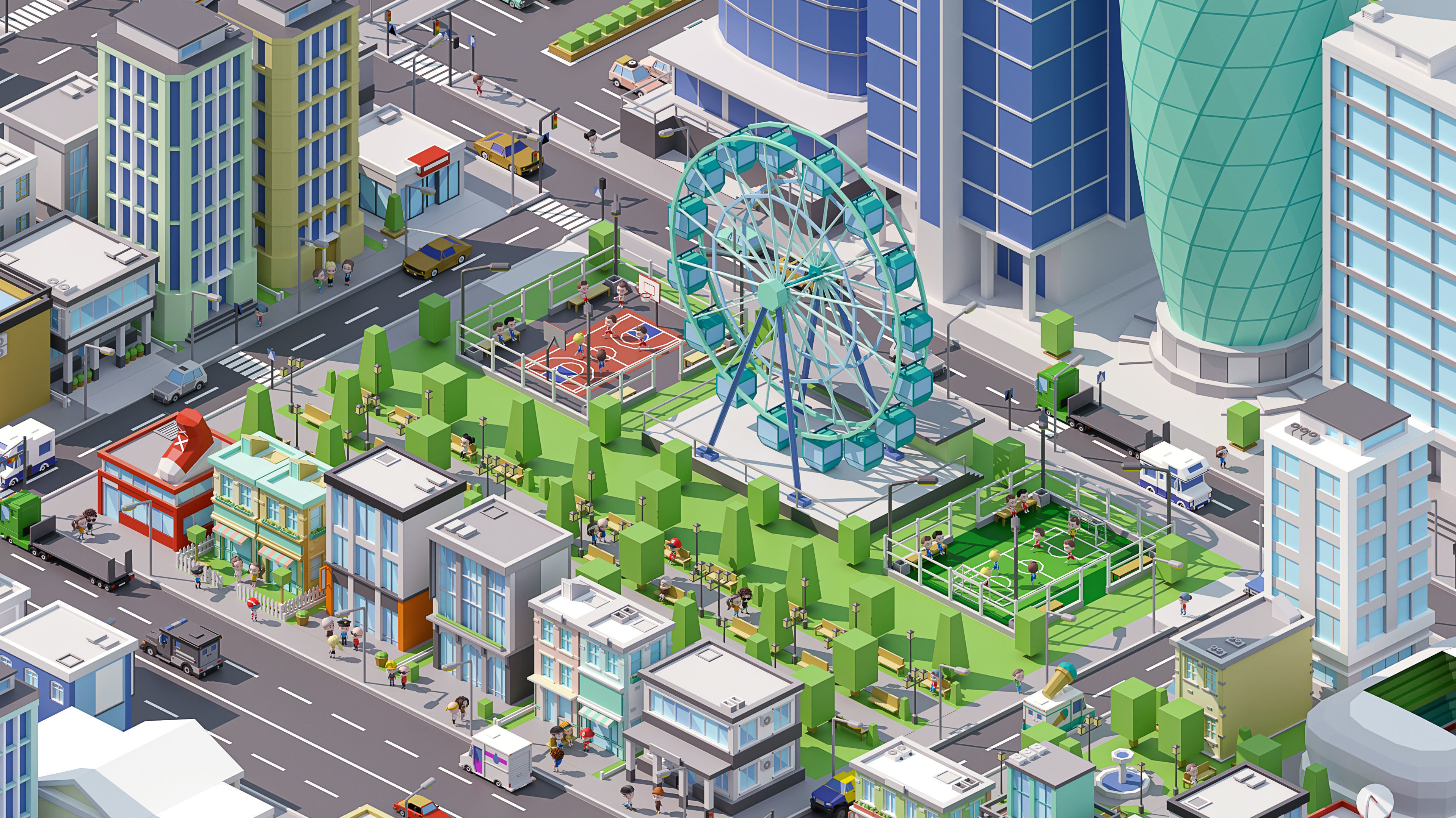 City Pack Low-poly 3D model_8