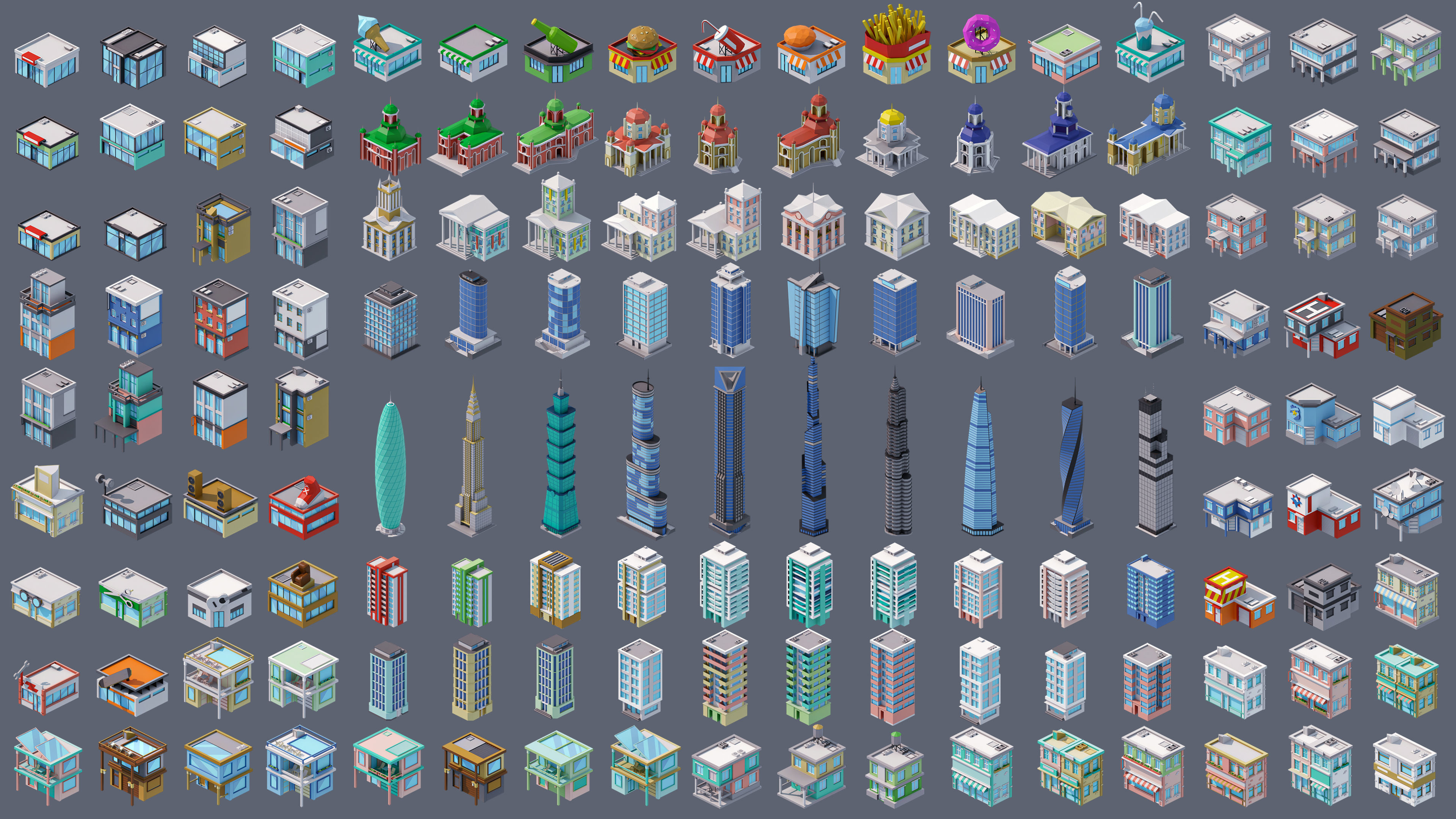 City Pack Low-poly 3D model_5