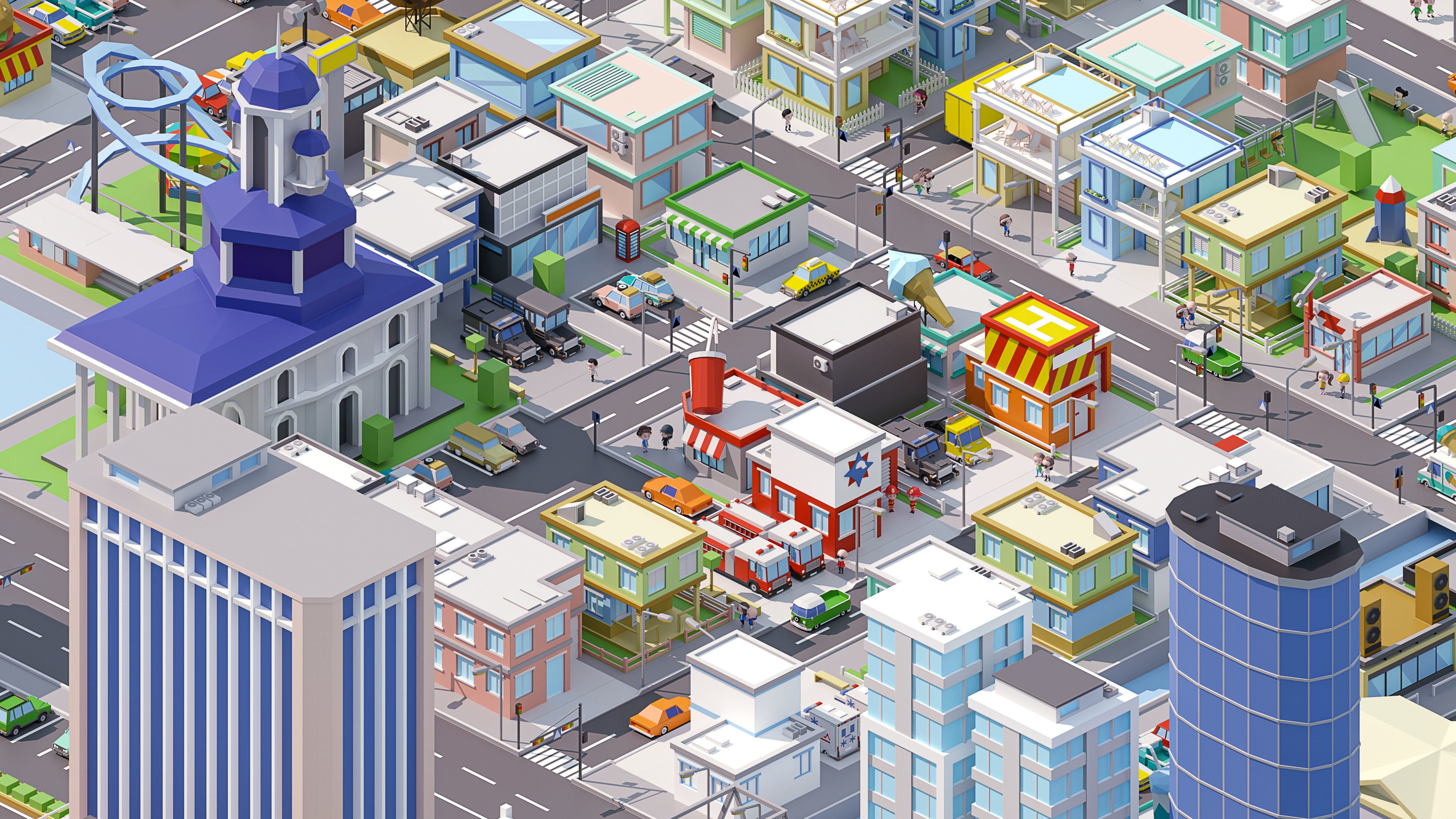City Pack Low-poly 3D model_10