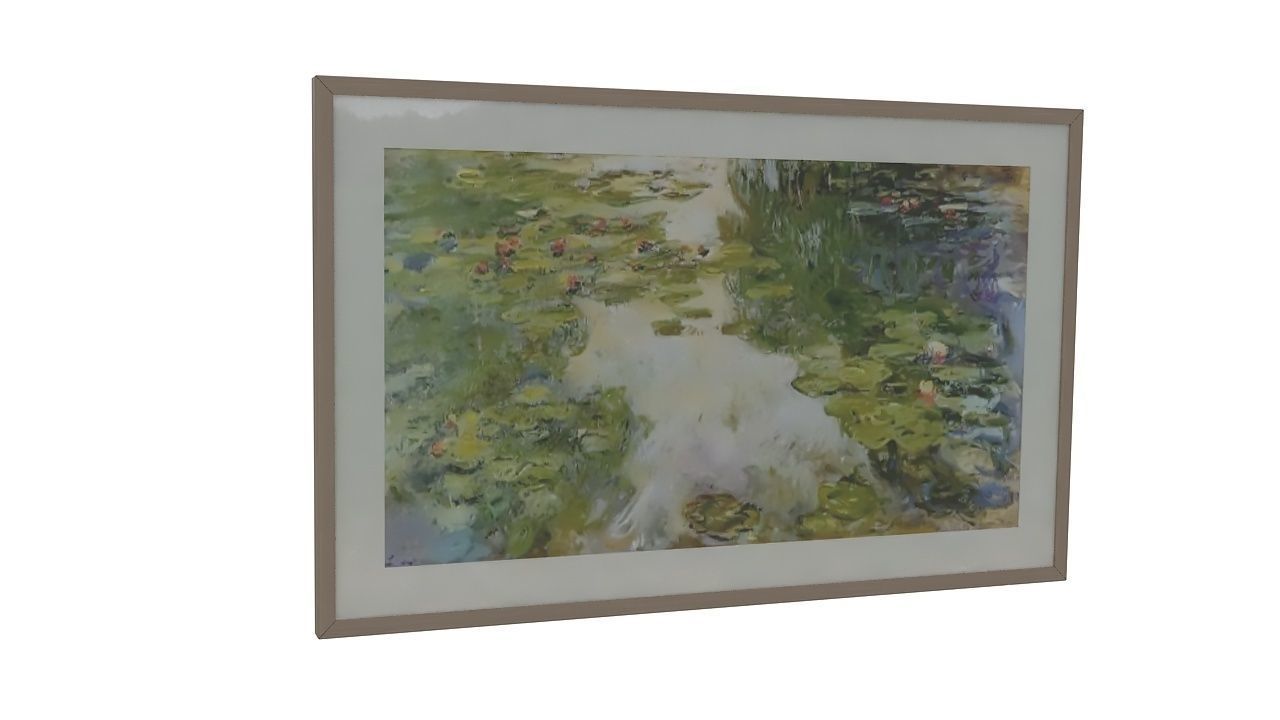 Painting 4 of water lilies in frame 3D model_2