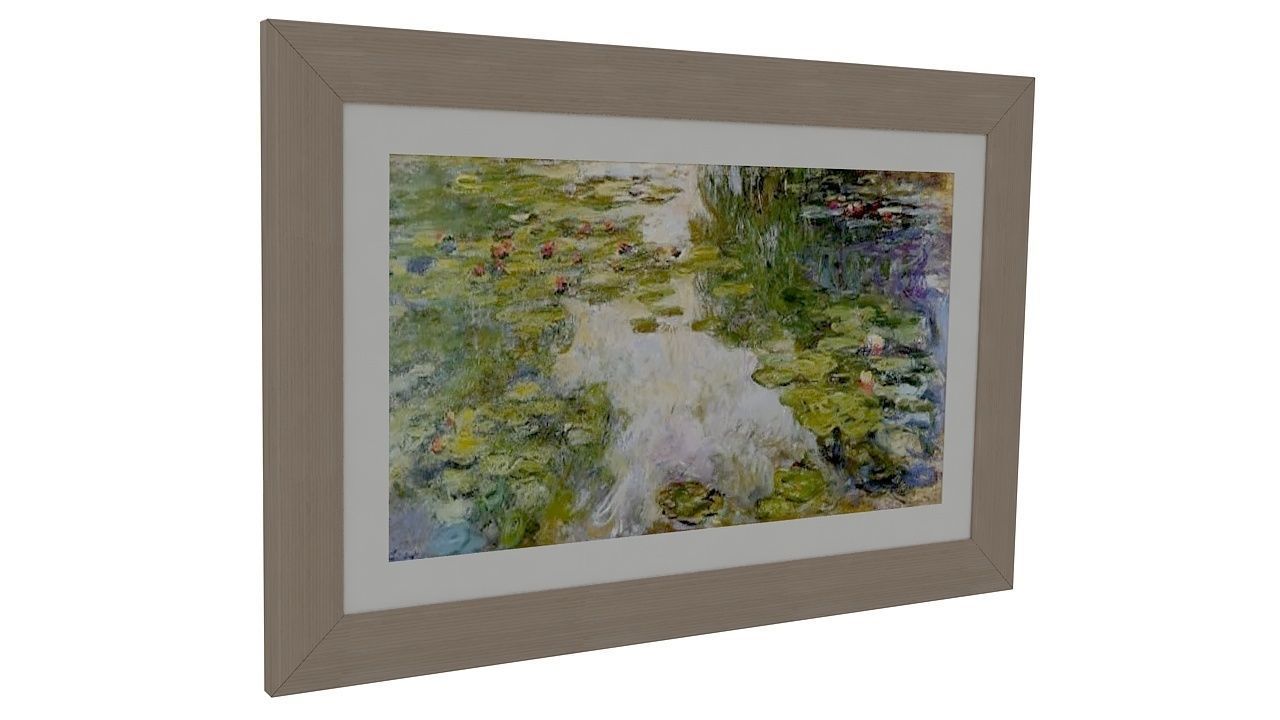 Painting 4 of water lilies in frame 3D model_3