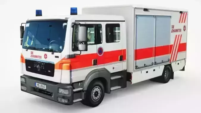 MAN TGS Ambulance Low-poly 3D model
