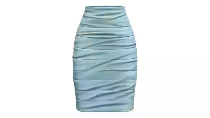 Horizontally Pleated Skirt